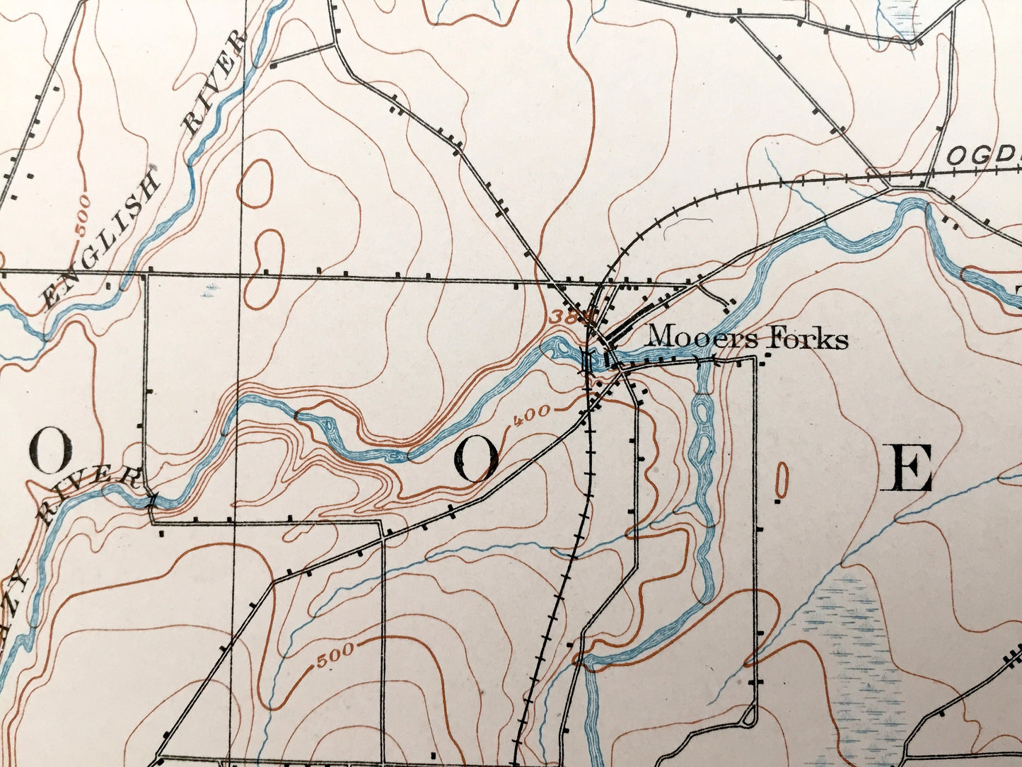 Antique Mooers, New York 1899 US Geological Survey Topographic Map – Adirondacks, Chazy, Champlain, Altona, Beekmantown, Clinton County, NY