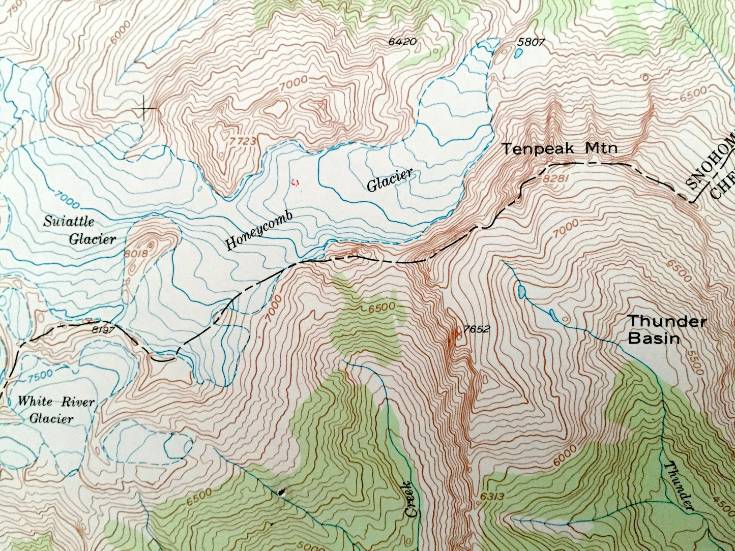 Antique Glacier Peak, Washington 1950 US Geological Survey Topographic Map – Chelan, Snohomish County, Mt Baker National Forest, Wenatchee