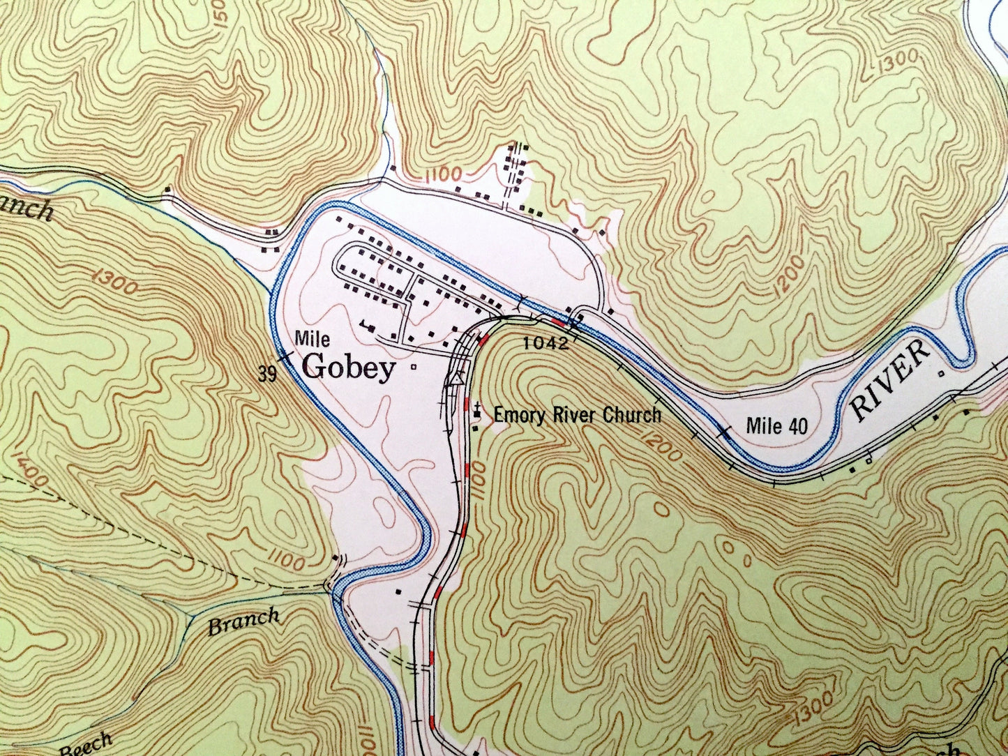 Antique Gobey, Tennessee 1952 US Geological Survey Topographic Map – Morgan, Scott County, Emory River, Bird Mountain, Whiteoak Creek, TN