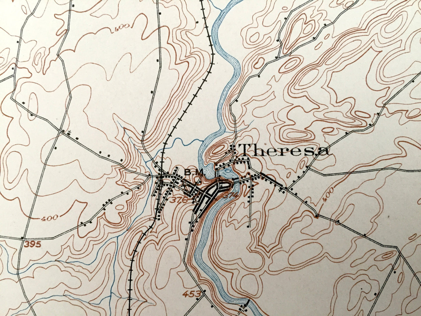 Antique Theresa, New York 1903 US Geological Survey Topographic Map – Lafargeville, Black River, Perch Lake, Evans Mills Jefferson County NY