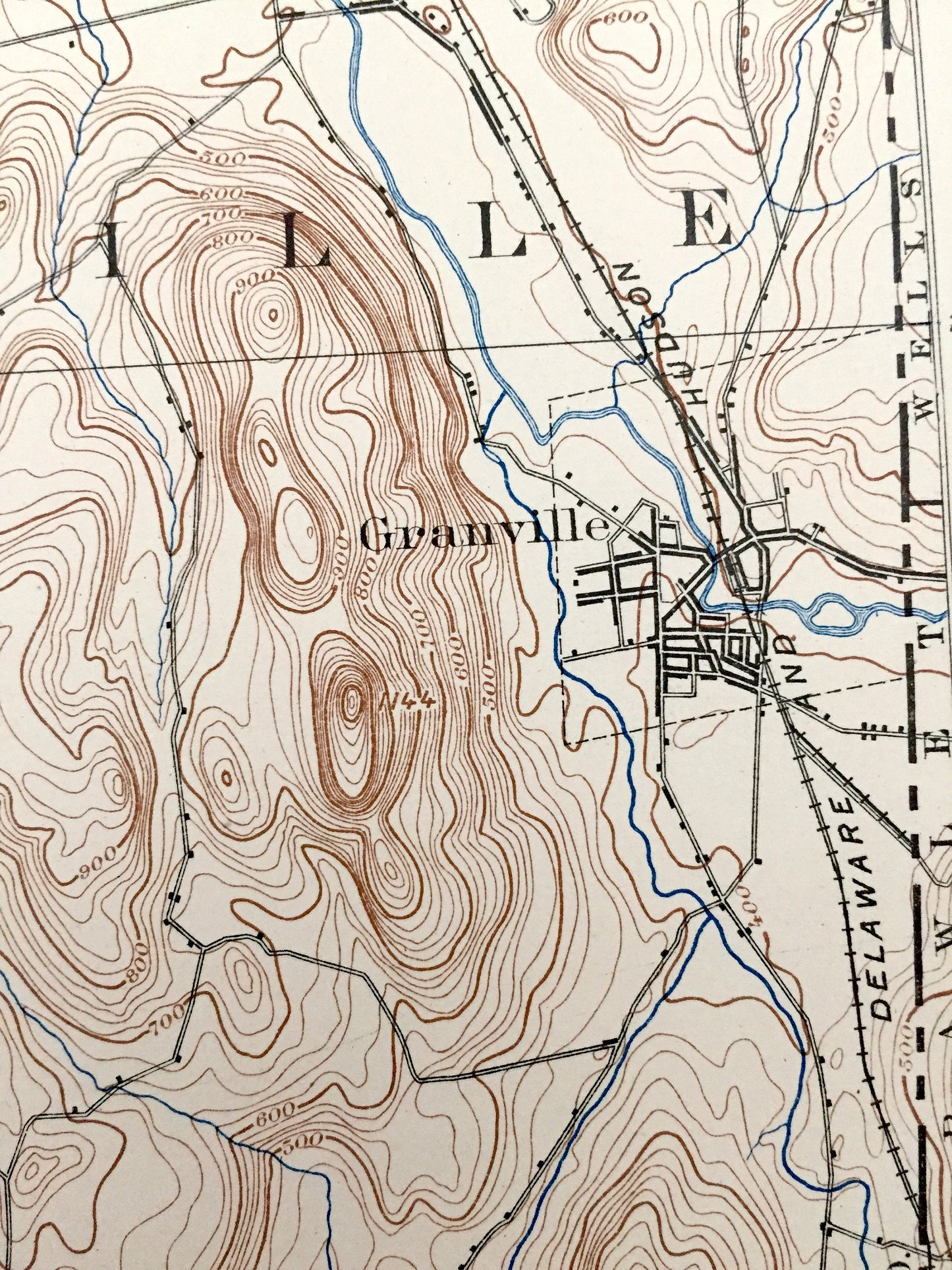 Antique Fort Ann, New York 1898 US Geological Survey Topographic Map – Washington County, Battle Hill, Granville Mettawee Hartford Hebron NY