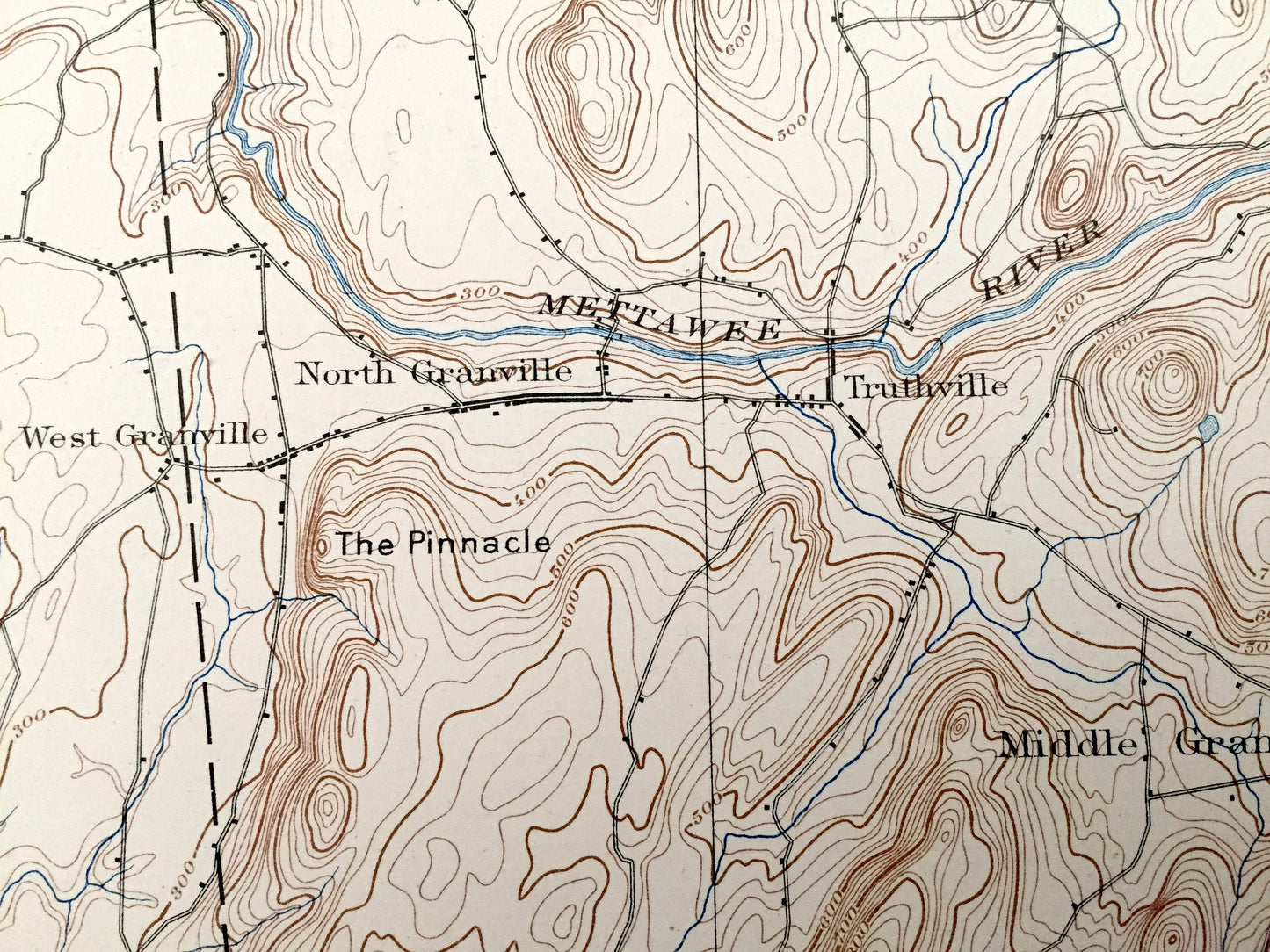 Antique Fort Ann, New York 1898 US Geological Survey Topographic Map – Washington County, Battle Hill, Granville Mettawee Hartford Hebron NY