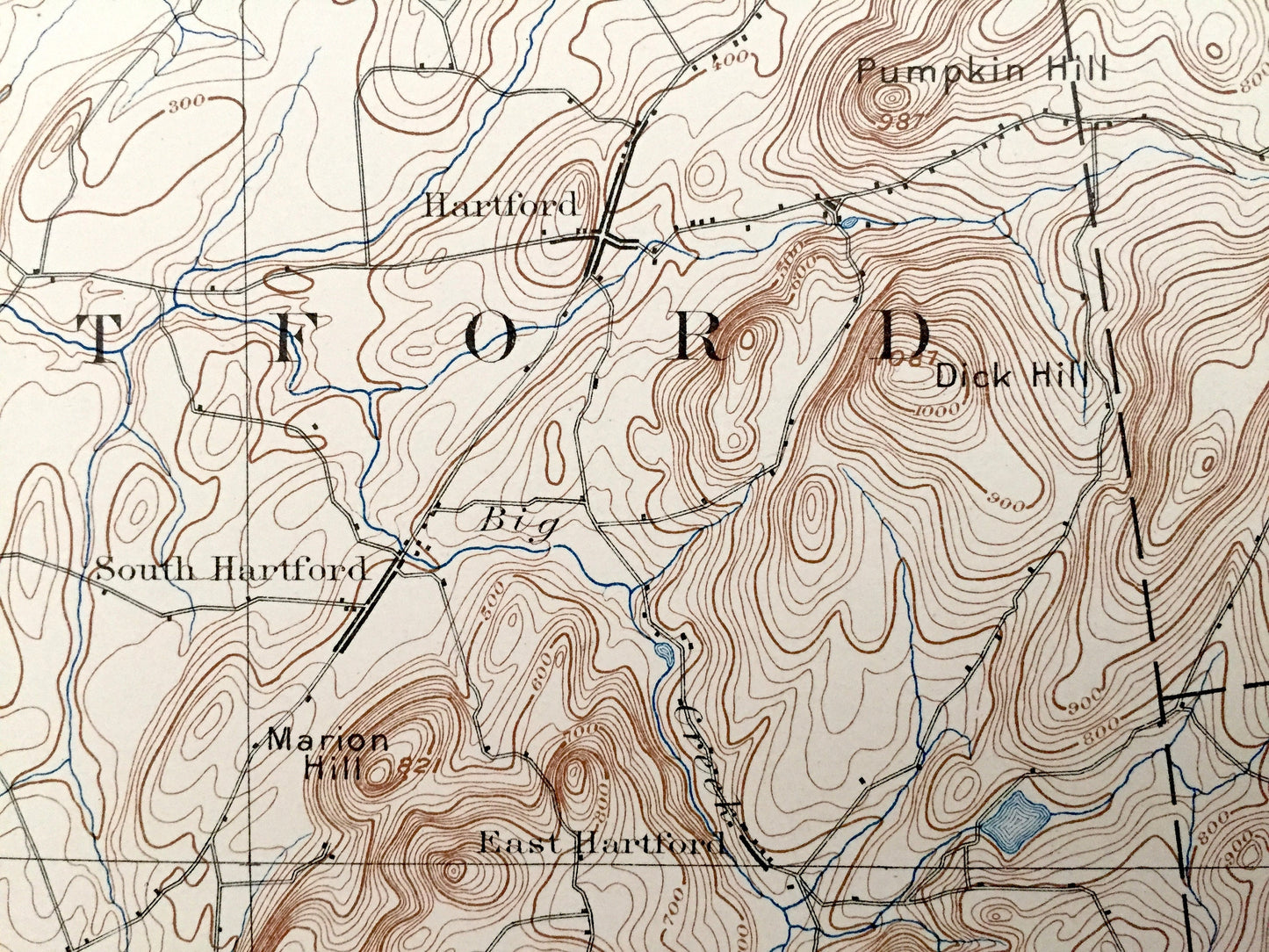 Antique Fort Ann, New York 1898 US Geological Survey Topographic Map – Washington County, Battle Hill, Granville Mettawee Hartford Hebron NY