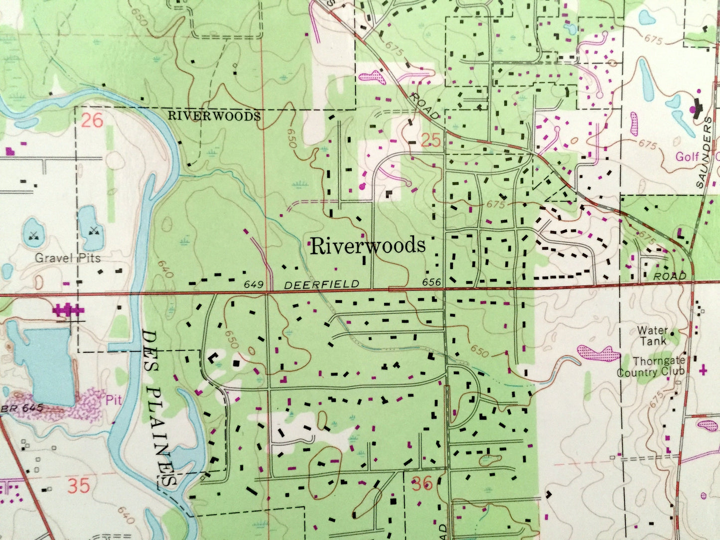 Antique Wheeling, Illinois 1963 US Geological Survey Topographic Map – Cook County, Northfield, Riverwoods, Vernon, Libertyville, Shields IL