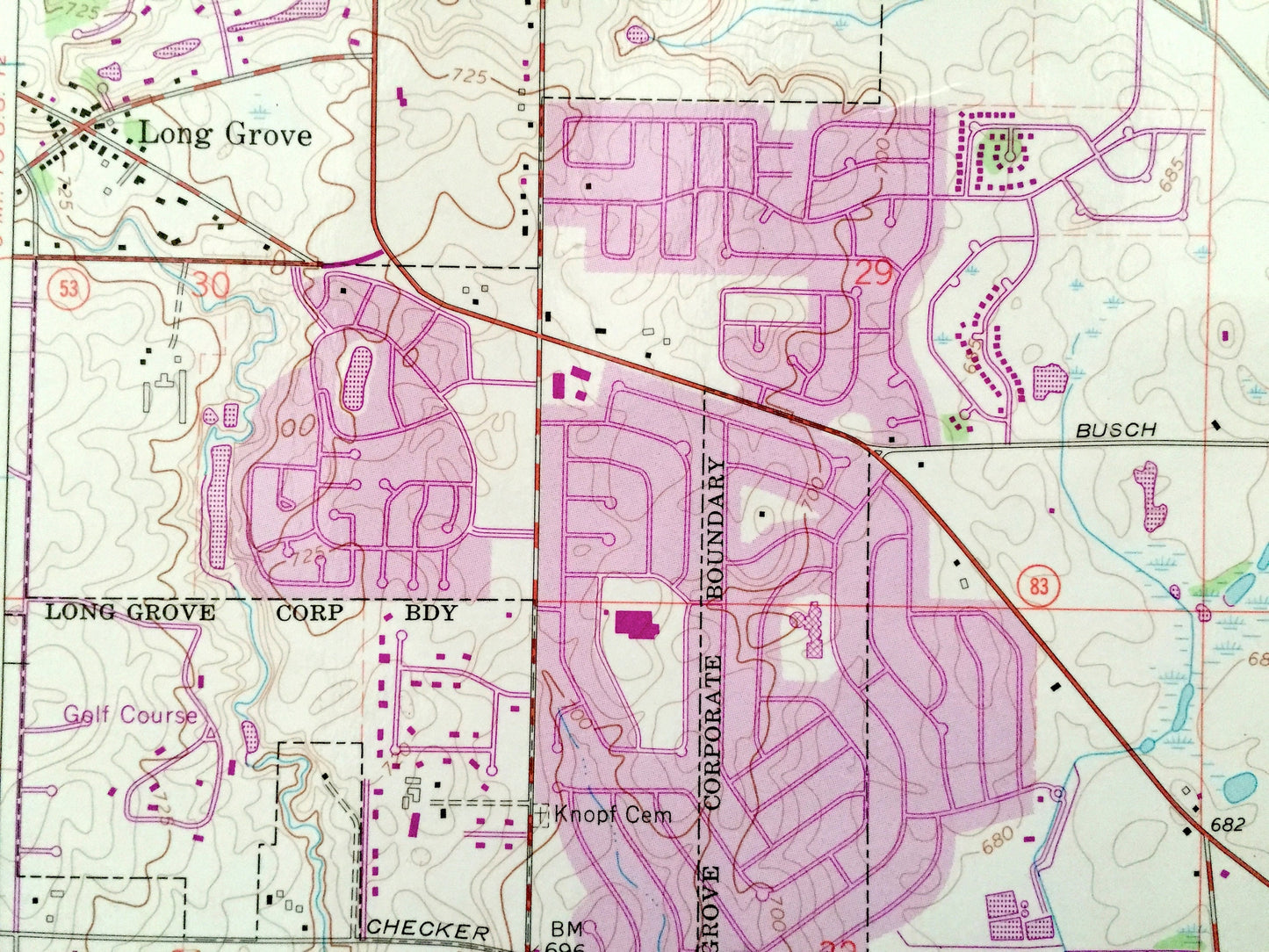 Antique Wheeling, Illinois 1963 US Geological Survey Topographic Map – Cook County, Northfield, Riverwoods, Vernon, Libertyville, Shields IL