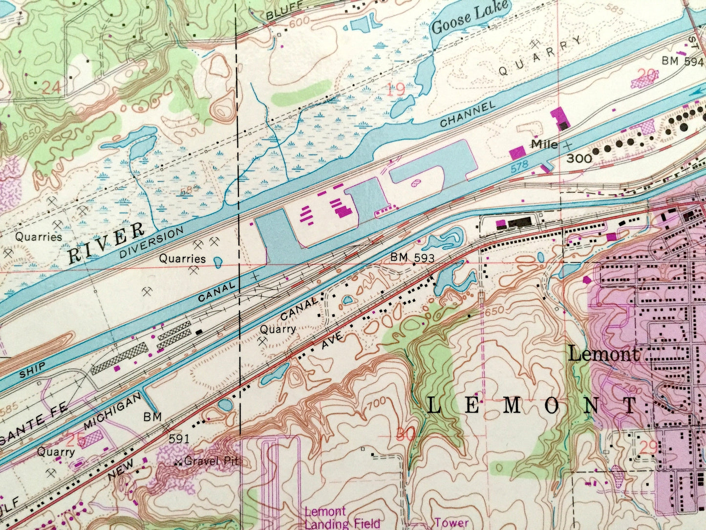 Antique Romeoville, Illinois 1962 US Geological Survey Topographic Map – Will County, Lockport, Du Page, Lisle, Downers Grove, Lemont, Homer