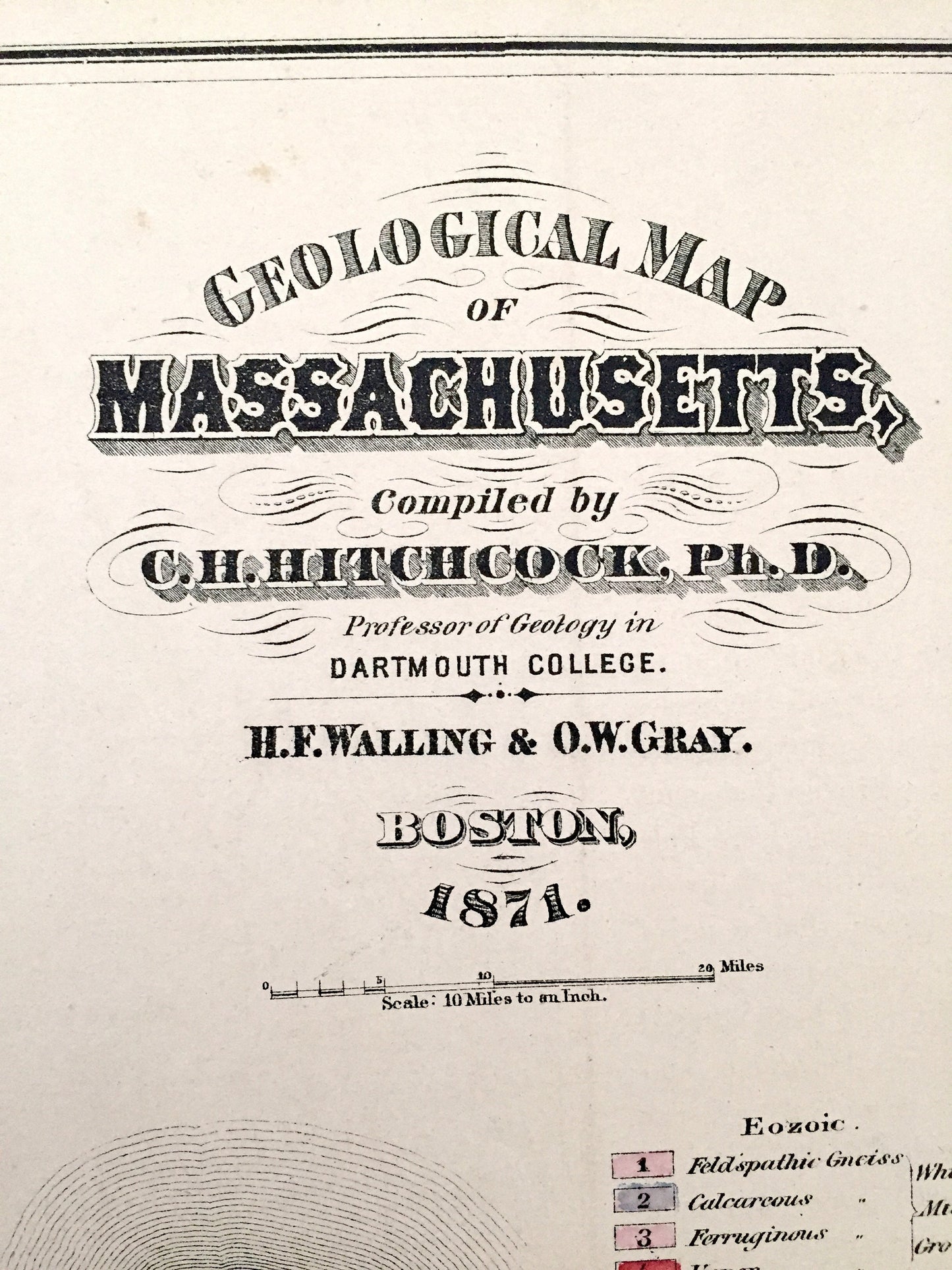 Antique 1871 Massachusetts Topographical Map from Stedman Brown & Lyon Atlas – Walling and Gray, Boston, Cape Cod, Berkshires, Middlesex, MA