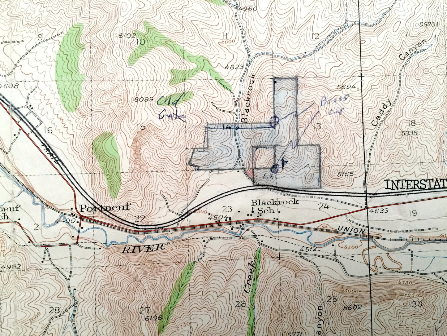Antique Pocatello, Idaho 1937 US Geological Survey Topographic Map – Alameda, Fort Hall Indian Reservation, Caribou National Forest, Bannock