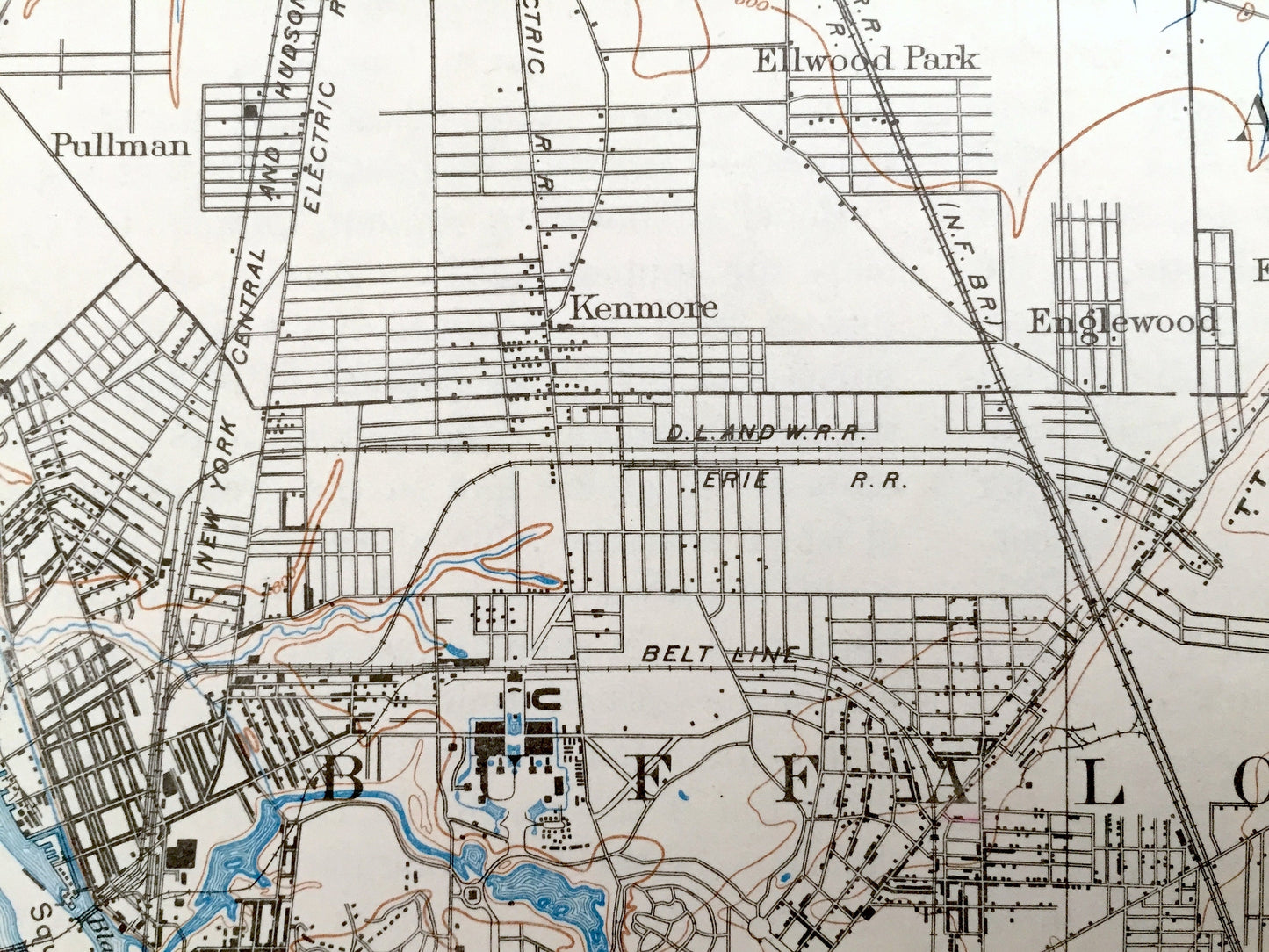 Antique Buffalo, New York 1901 US Geological Survey Topographic Map – Tonawanda, West Seneca, Hamburg, Cheektowaga, Amherst, Grand Island NY