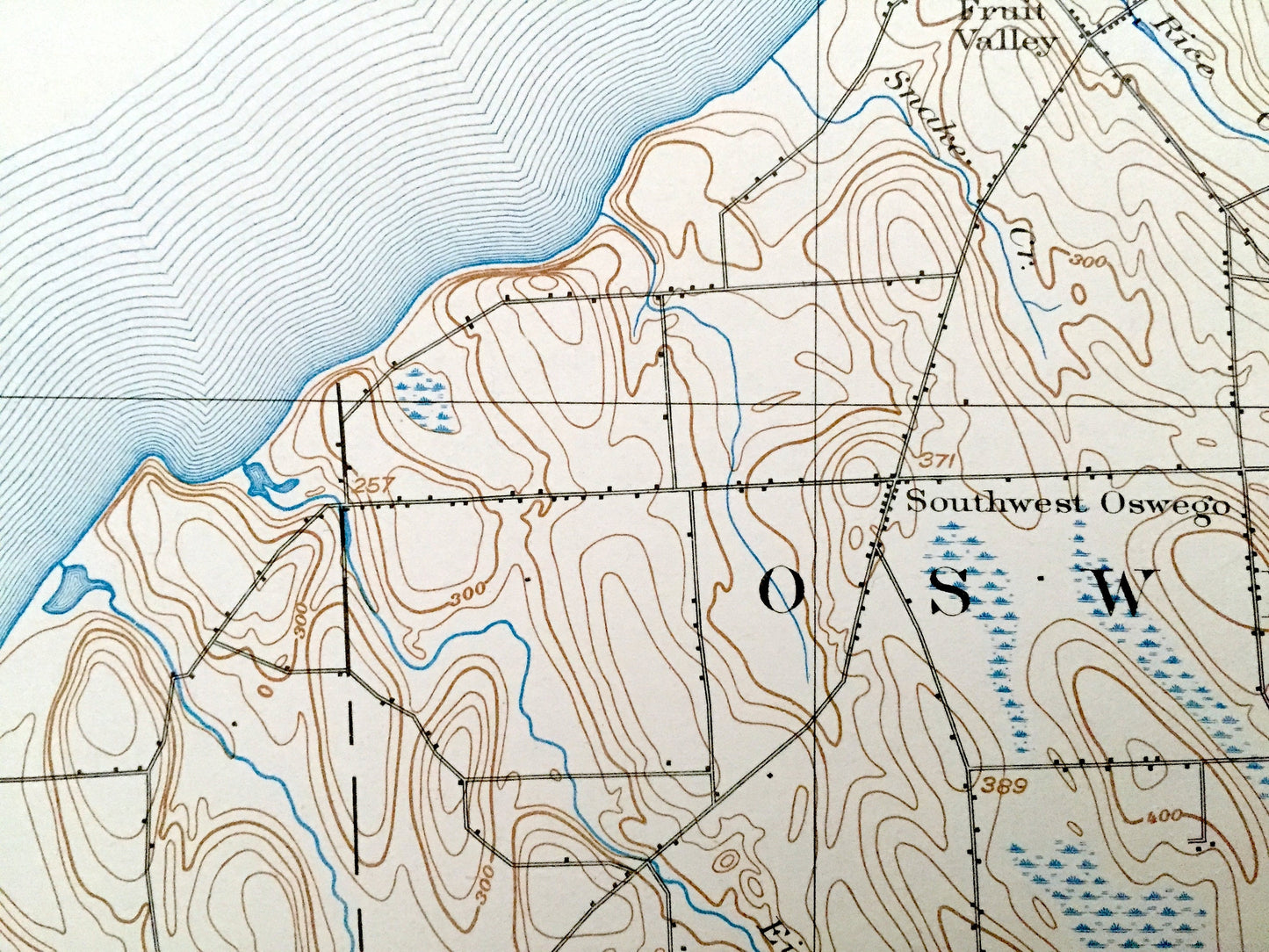 Antique Oswego, New York 1900 US Geological Survey Topographic Map – Cayuga County, Sterling, Hannibal, Wolcott, Minetto, Fairhaven, NY