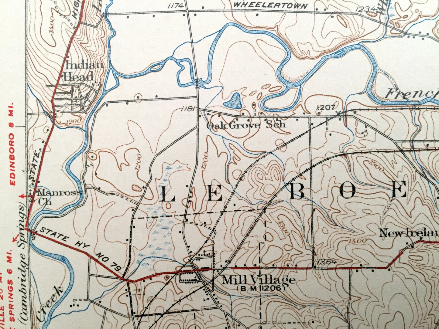 Antique Union City, Pennsylvania 1932 US Geological Survey Topographic Map - Waterford, Amity, Leboeuf, Bloomfield, Athens, Richmond, Sparta