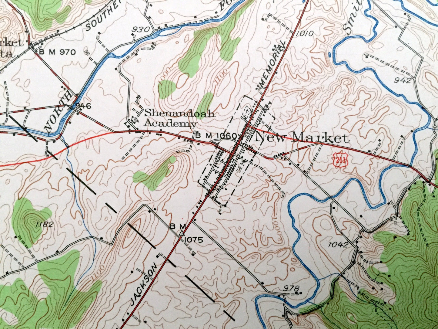 Antique Mt Jackson, Virginia 1942 US Geological Survey Topographic Map – Shenandoah Valley, Williamsville, Georgetown, Forestville, Newport
