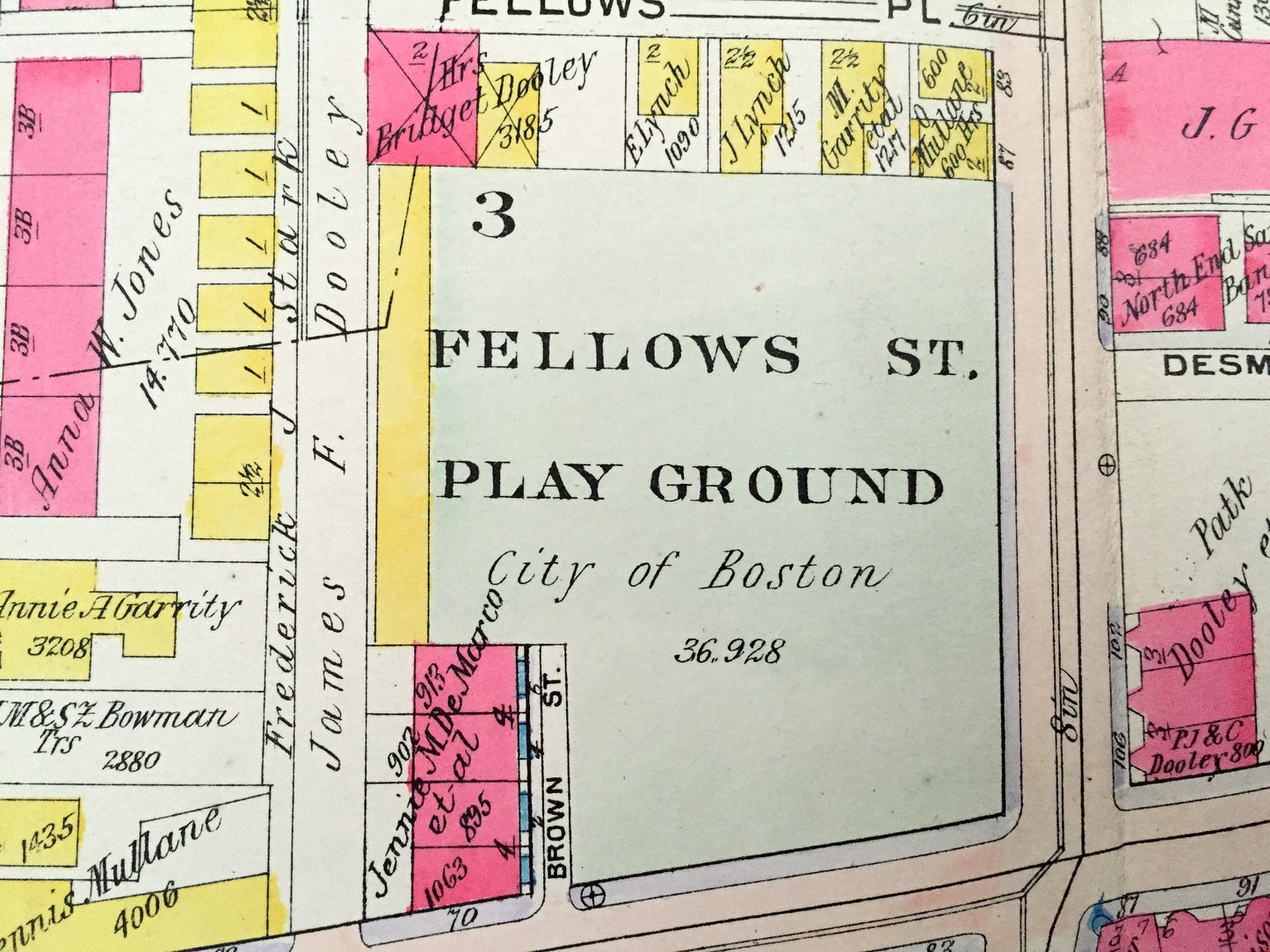 Antique 1906 Roxbury, Massachusetts Map from GW Bromley Atlas – Boston, Suffolk County, Orchard Park, Mt Pleasant, South of Washington
