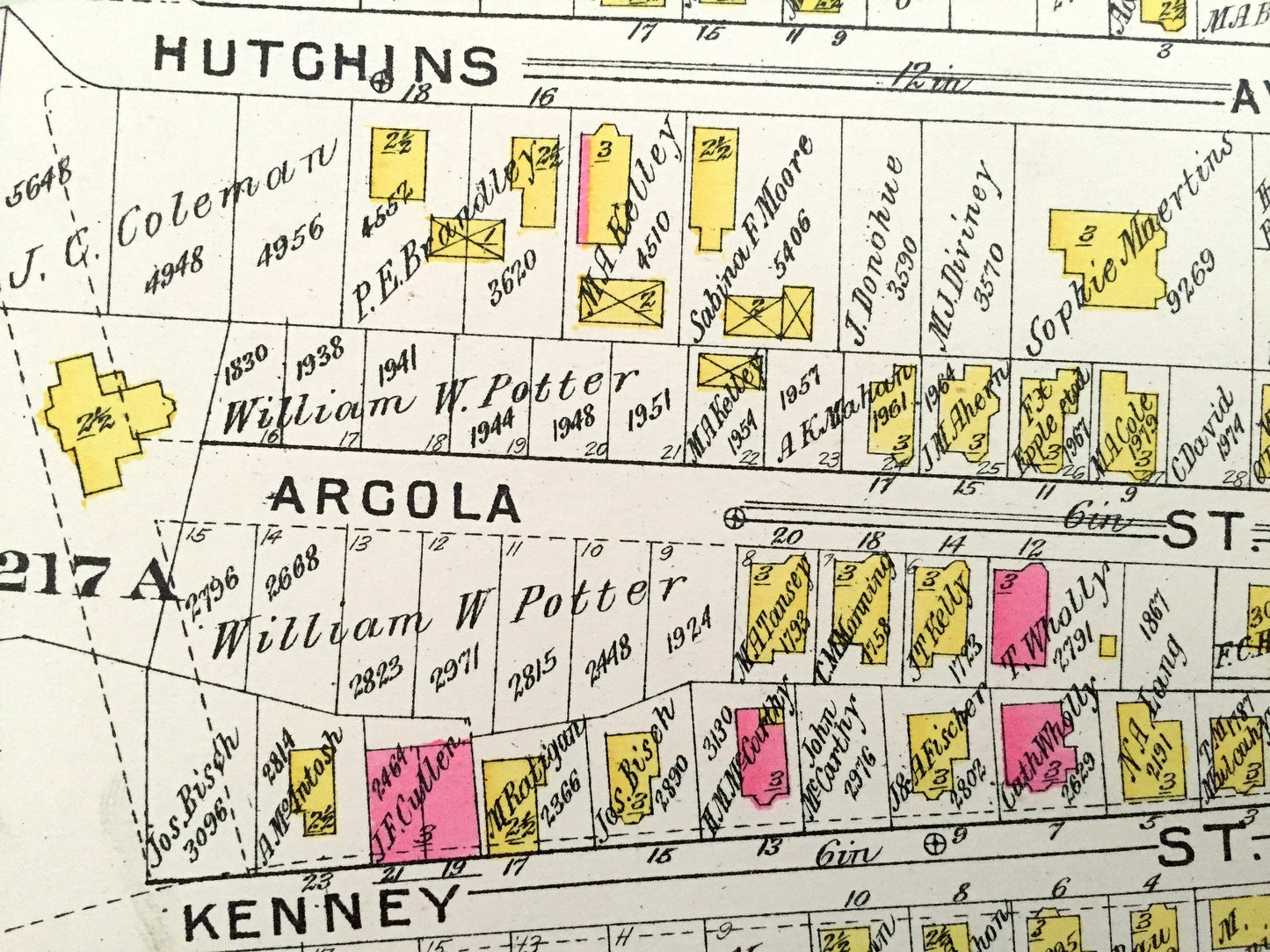 Antique 1906 Brookline, Massachusetts Map from GW Bromley Atlas – Boston, Suffolk County, Roxbury, Mission Hill, Lower, Riverway, Olmsted