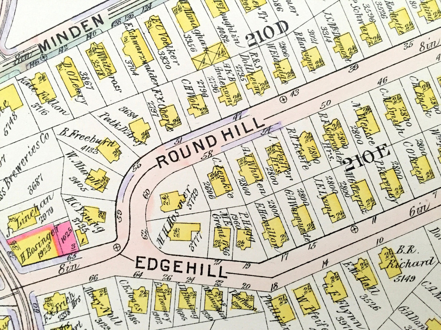 Antique 1906 Brookline, Massachusetts Map from GW Bromley Atlas – Boston, Suffolk County, Roxbury, Mission Hill, Lower, Riverway, Olmsted