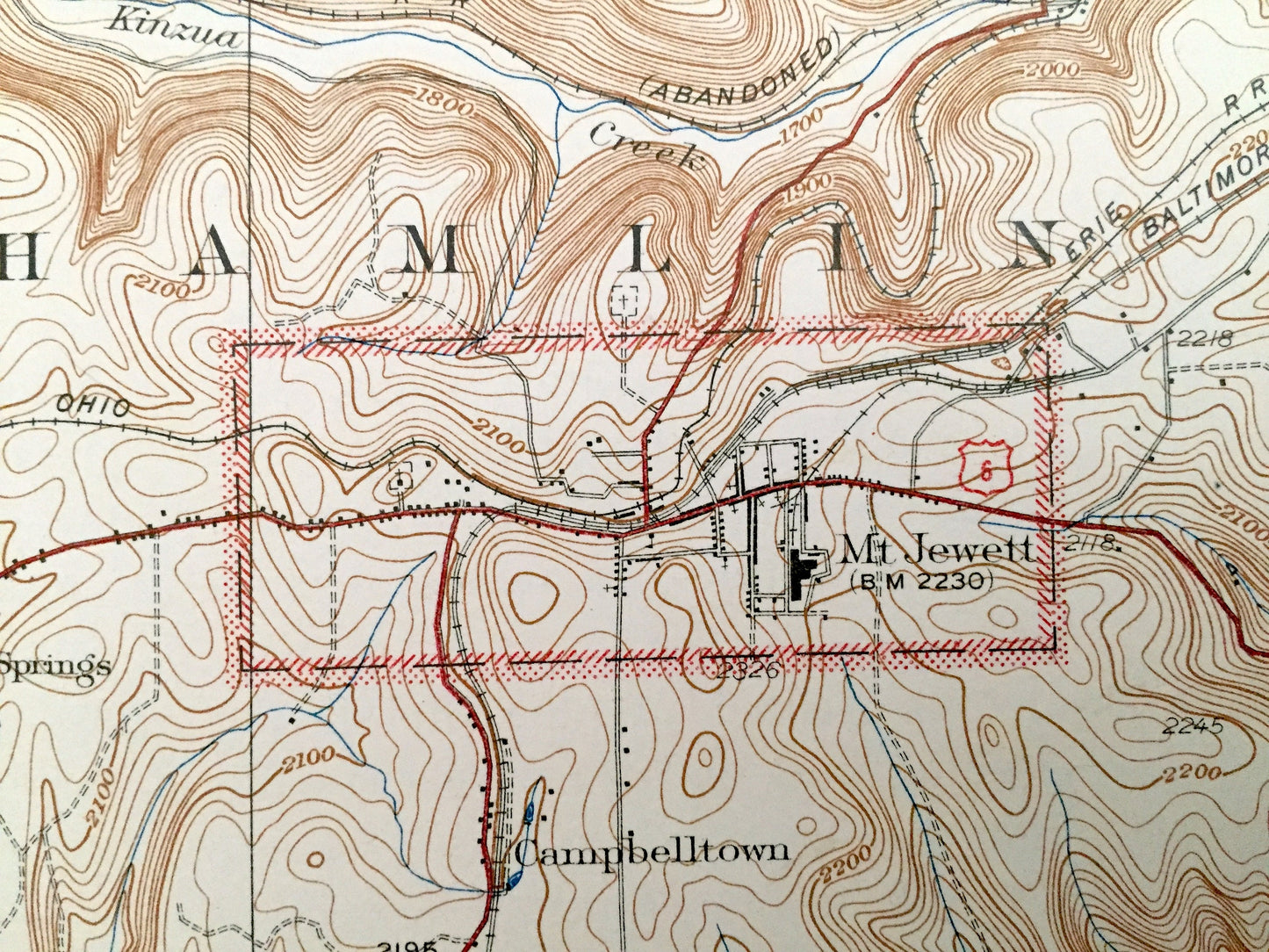 Antique Mount Jewett, Pennsylvania 1940 US Geological Survey Topographic Map - Hamlin, Sergeant, Wetmore, Jones, Benzinger, Ridgway, Wilcox