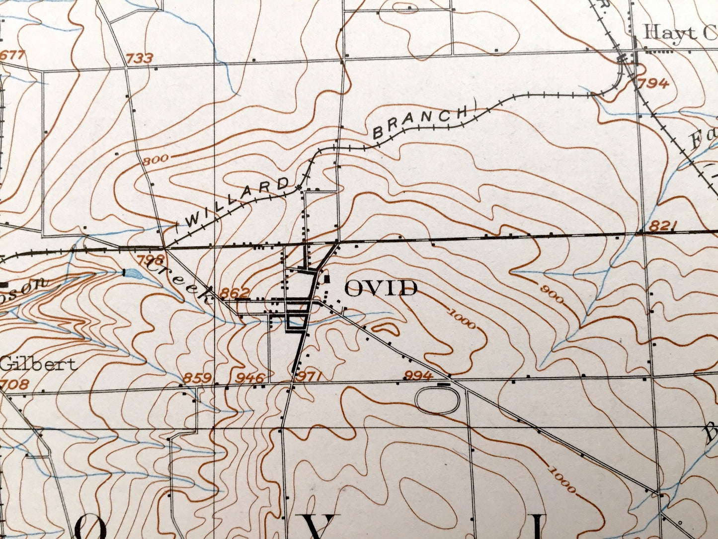 Antique Ovid, New York 1902 US Geological Survey Topographic Map - Romulus, Lodi, Hector, Covert, Starkey, Barrington, Milo, Torrey, Benton