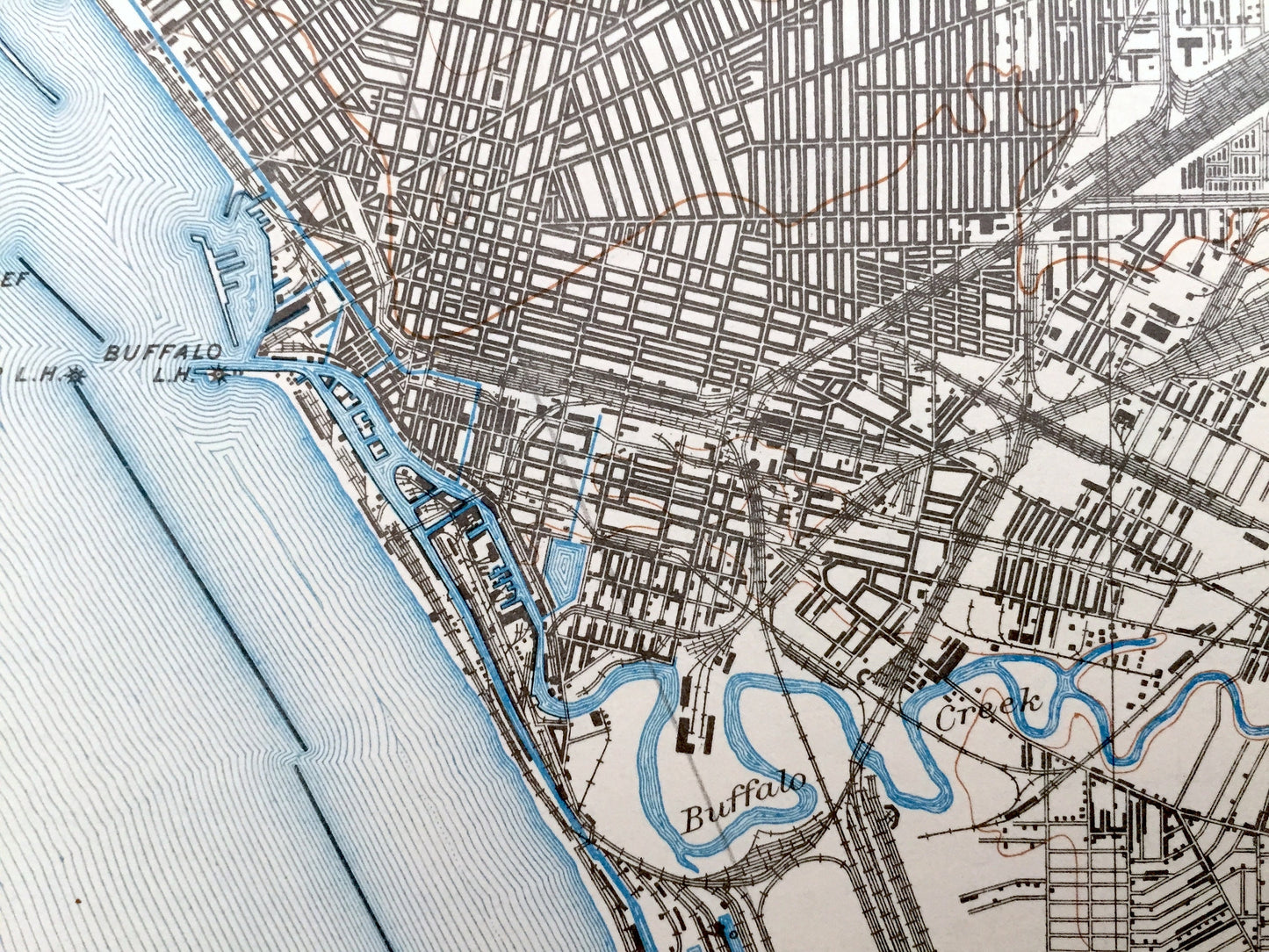 Antique Buffalo, New York 1901 US Geological Survey Topographic Map – Tonawanda, West Seneca, Hamburg, Cheektowaga, Amherst, Grand Island NY