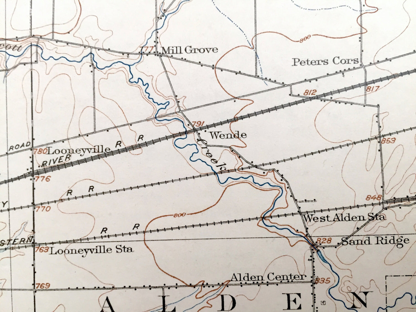 Antique Depew, New York 1905 US Geological Survey Topographic Map - Cheektowag, Lancaster, Newstead, Clarence, Amherst, Alden, Marilla, NY