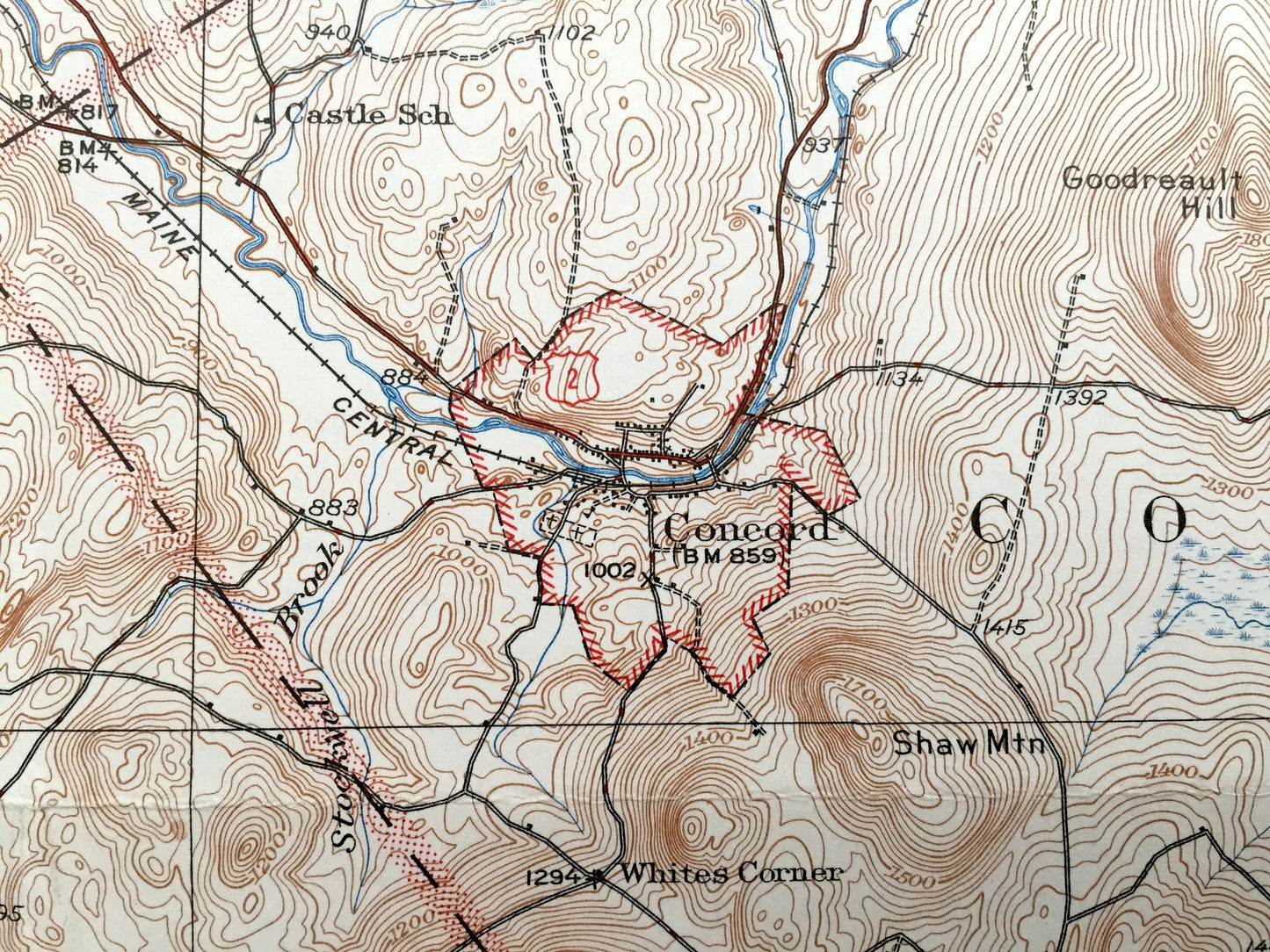 Antique Littleton, New Hampshire 1935 US Geological Survey Topographic Map – Lisbon, Waterford, Monroe, Lyman, Apthorp Concord Vermont NH VT