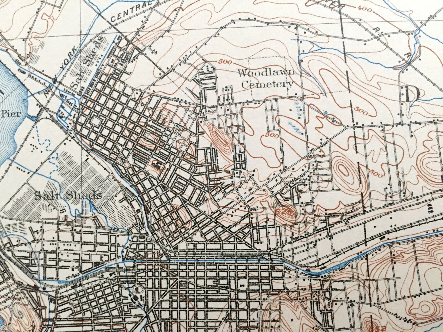 Antique Syracuse, New York 1898 US Geological Survey Topographic Map – Schroeppel, Clay, West Monroe, Constantia, Cicero, Lysander Salina NY