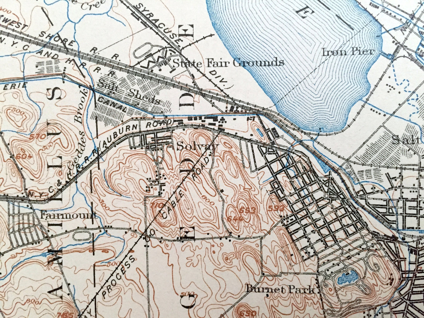 Antique Syracuse, New York 1898 US Geological Survey Topographic Map – Schroeppel, Clay, West Monroe, Constantia, Cicero, Lysander Salina NY