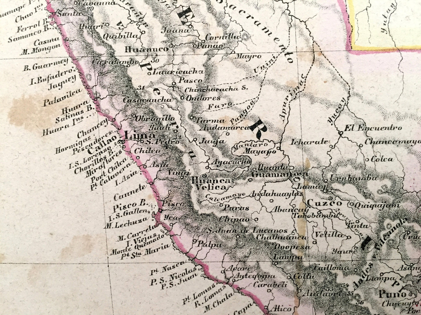 Antique 1855 South America Map from Sohr Berghaus Atlas by Carl Flemming – Süd Amerika, Venezuela, Colombia, Brazil, Peru, Galápagos Islands