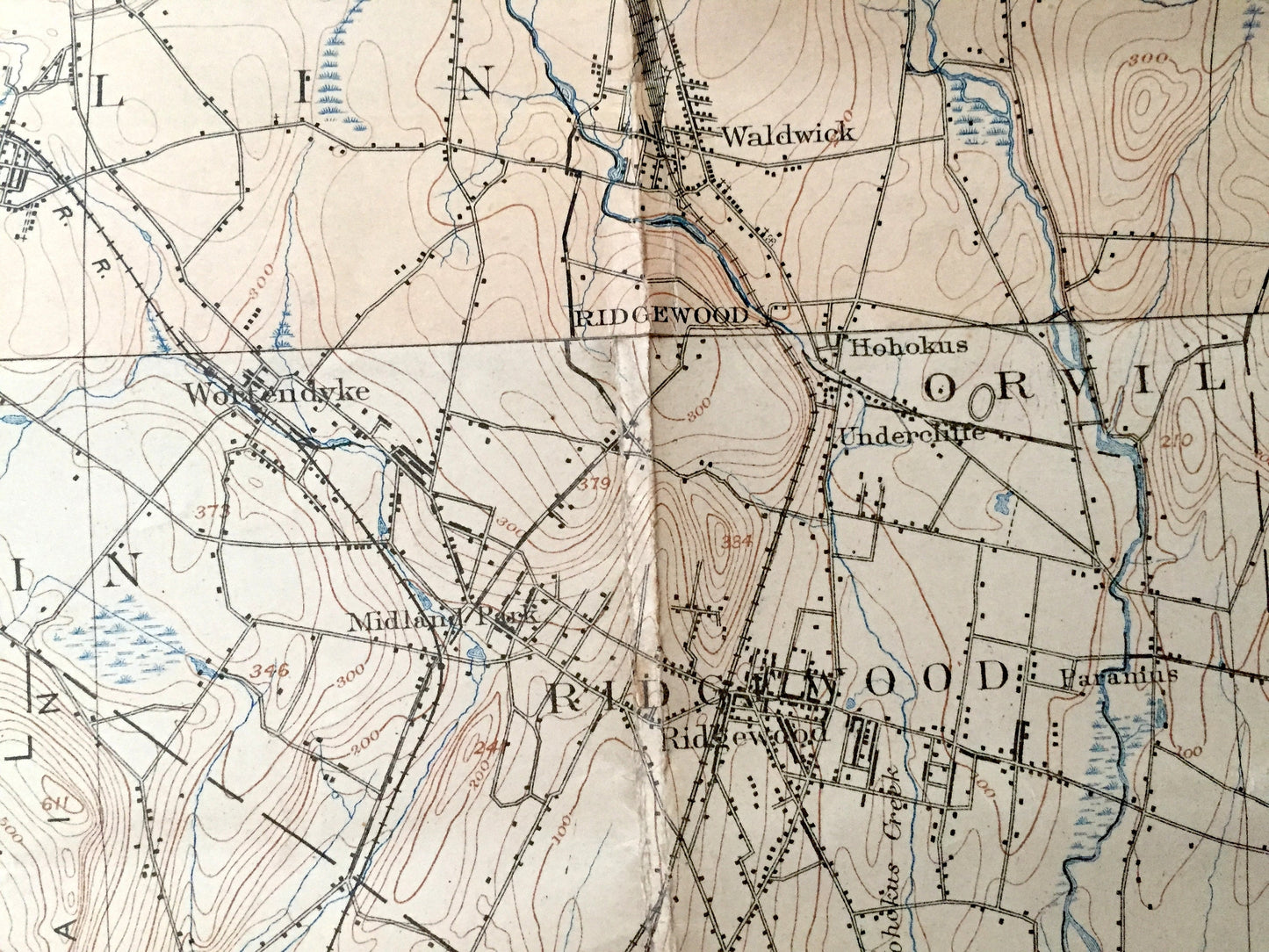 Antique 1903 New Jersey, New York & Pennsylvania US Geological Survey Topographic Map – Hudson River Valley, Montclair, Upstate, Passaic, NJ