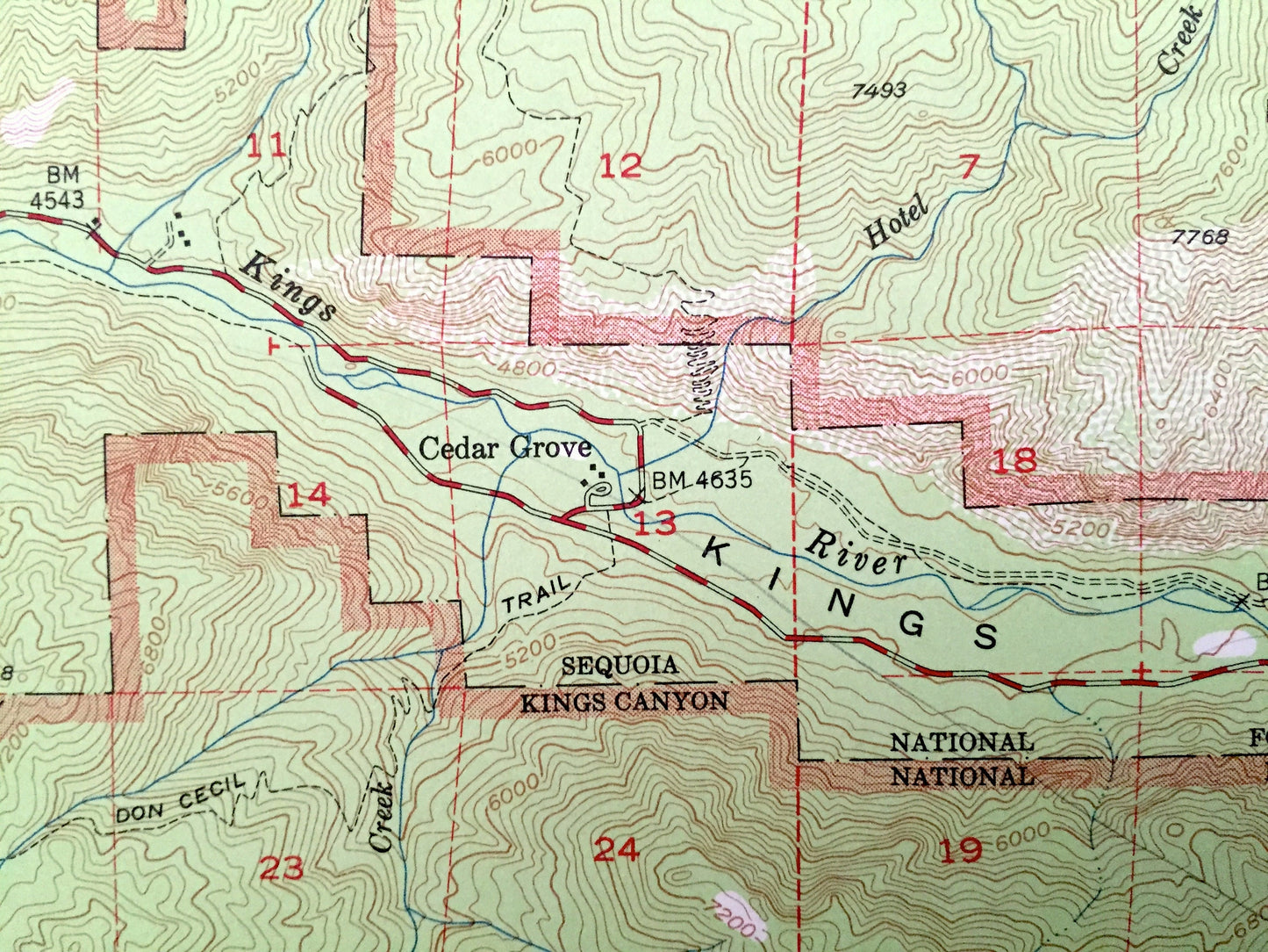 Antique Kings Canyon, California 1953 US Geological Survey Topographic Map – Marion Peak, National Park, Fresno County, Sequoia Forest, CA