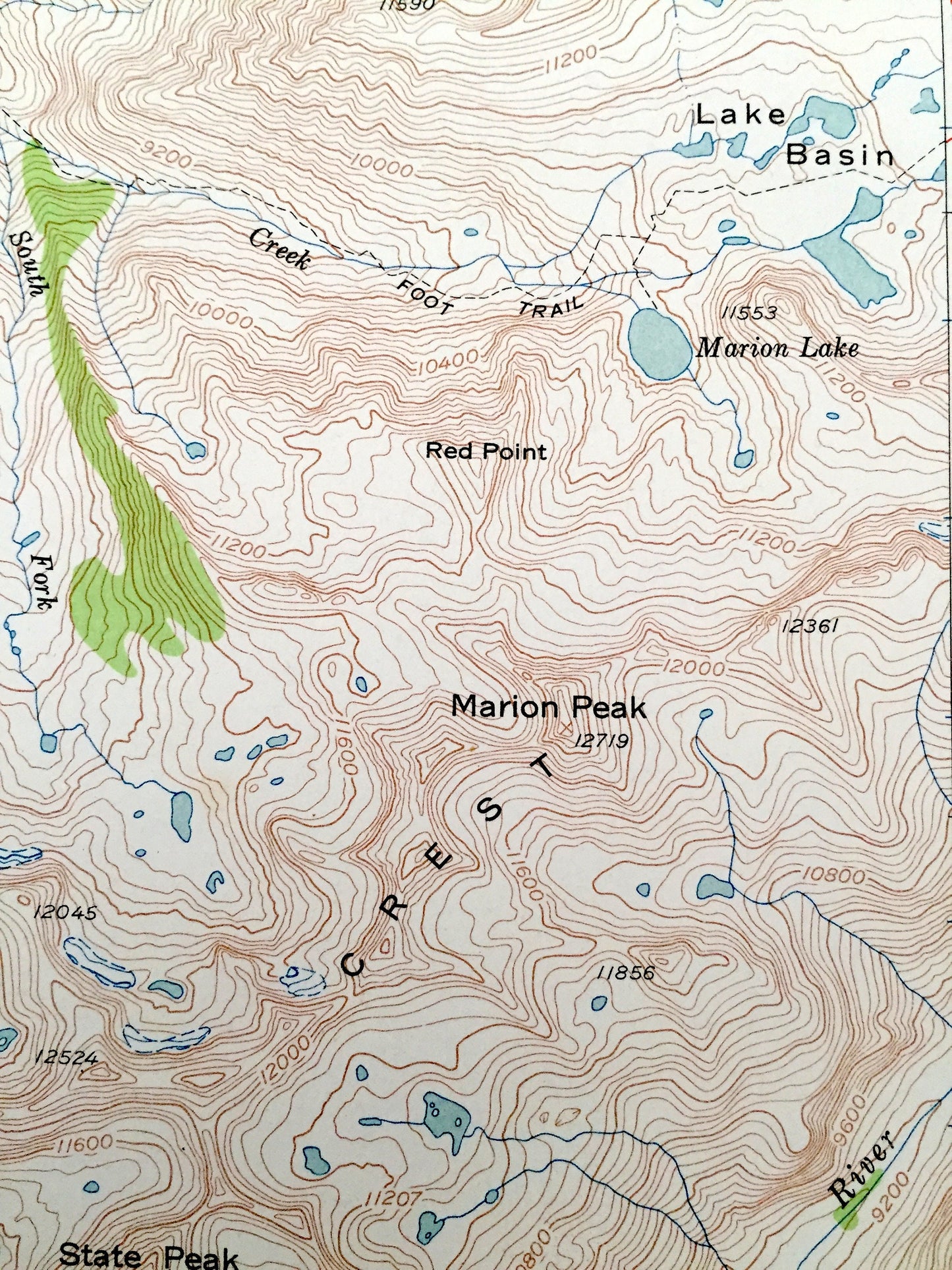 Antique Kings Canyon, California 1953 US Geological Survey Topographic Map – Marion Peak, National Park, Fresno County, Sequoia Forest, CA