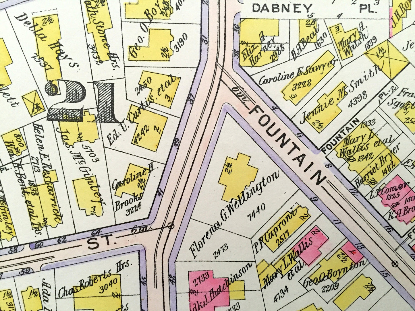 Antique 1906 Roxbury, Massachusetts Map from GW Bromley Atlas – Boston, Suffolk County, Fort Hill, Dudley Square, Malcolm X, Warren Square