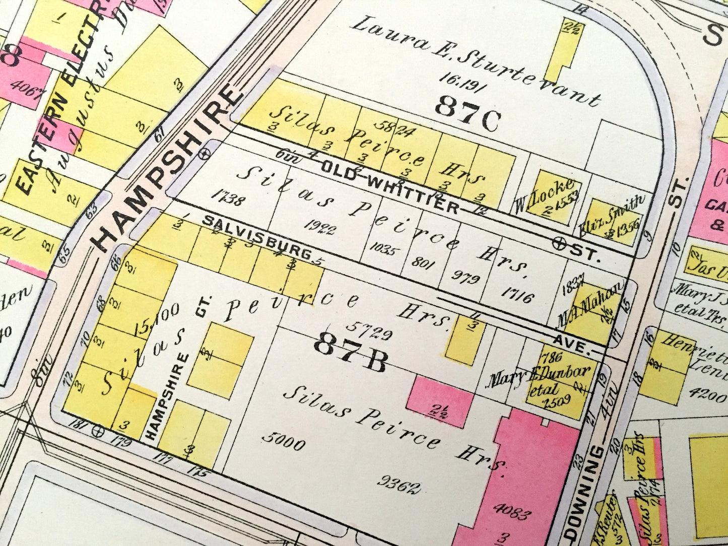 Antique 1906 Roxbury, Massachusetts Map from GW Bromley Atlas – Boston, Suffolk County, Fort Hill, Dudley Square, Malcolm X, John Eliot, MA