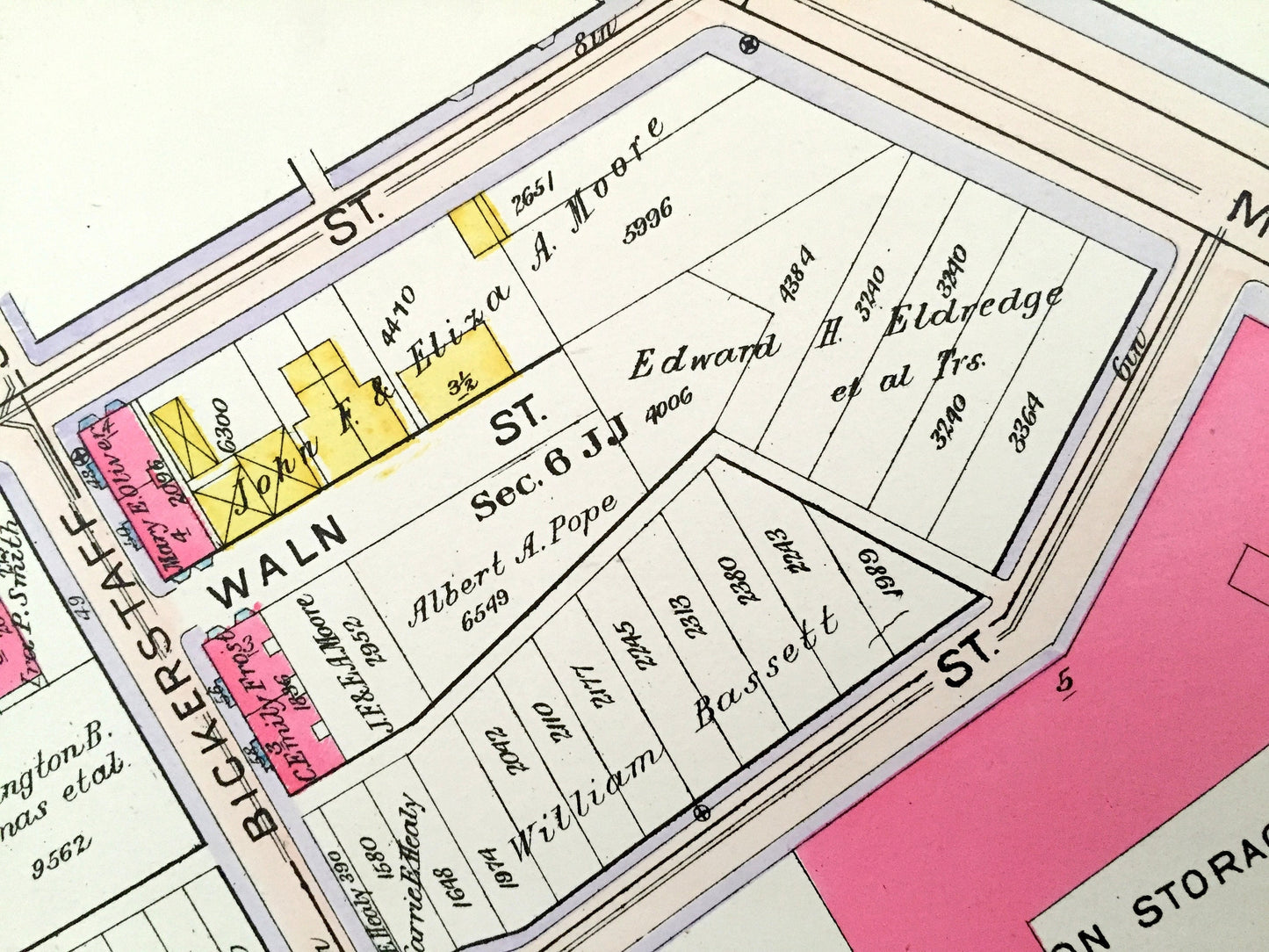 Antique 1906 Fenway-Kenmore, Boston, Massachusetts Map from GW Bromley Atlas – Suffolk County, Northeastern, Back Bay Fens, Symphony MA