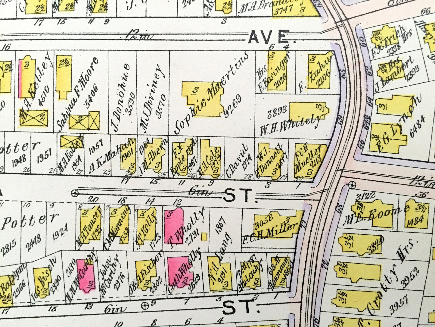 Antique 1906 Brookline, Massachusetts Map from GW Bromley Atlas – Boston, Suffolk County, Roxbury, Mission Hill, Lower, Riverway, Olmsted