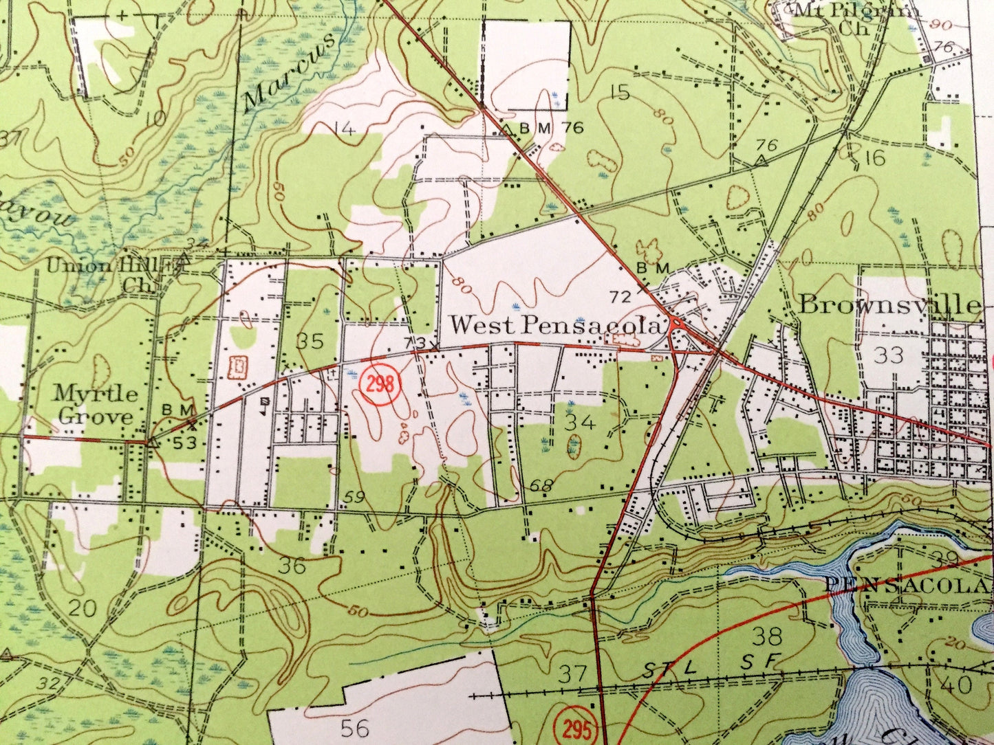 Antique Fort Barrancas, Florida 1941 US Geological Survey Topographic Map – Escambia County, Seaglades, Pleasant Grove, Pensacola, Alabama