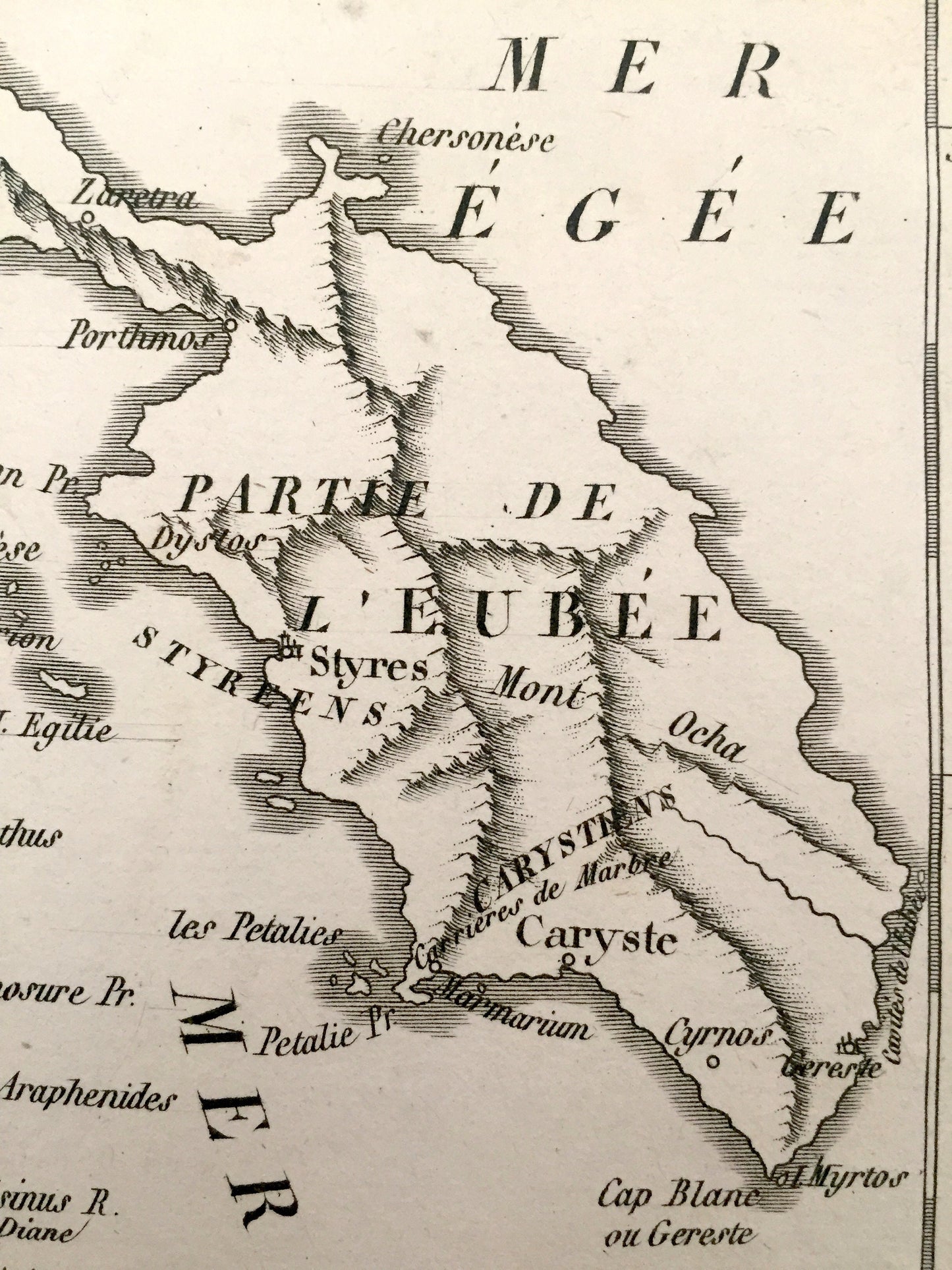 Antique 1821 Greece Map from Atlas from Barthélemy's Voyage of Anacharsis by Barbie du Bocage – Athens, Cyclades Islands, Corinthia, Kea