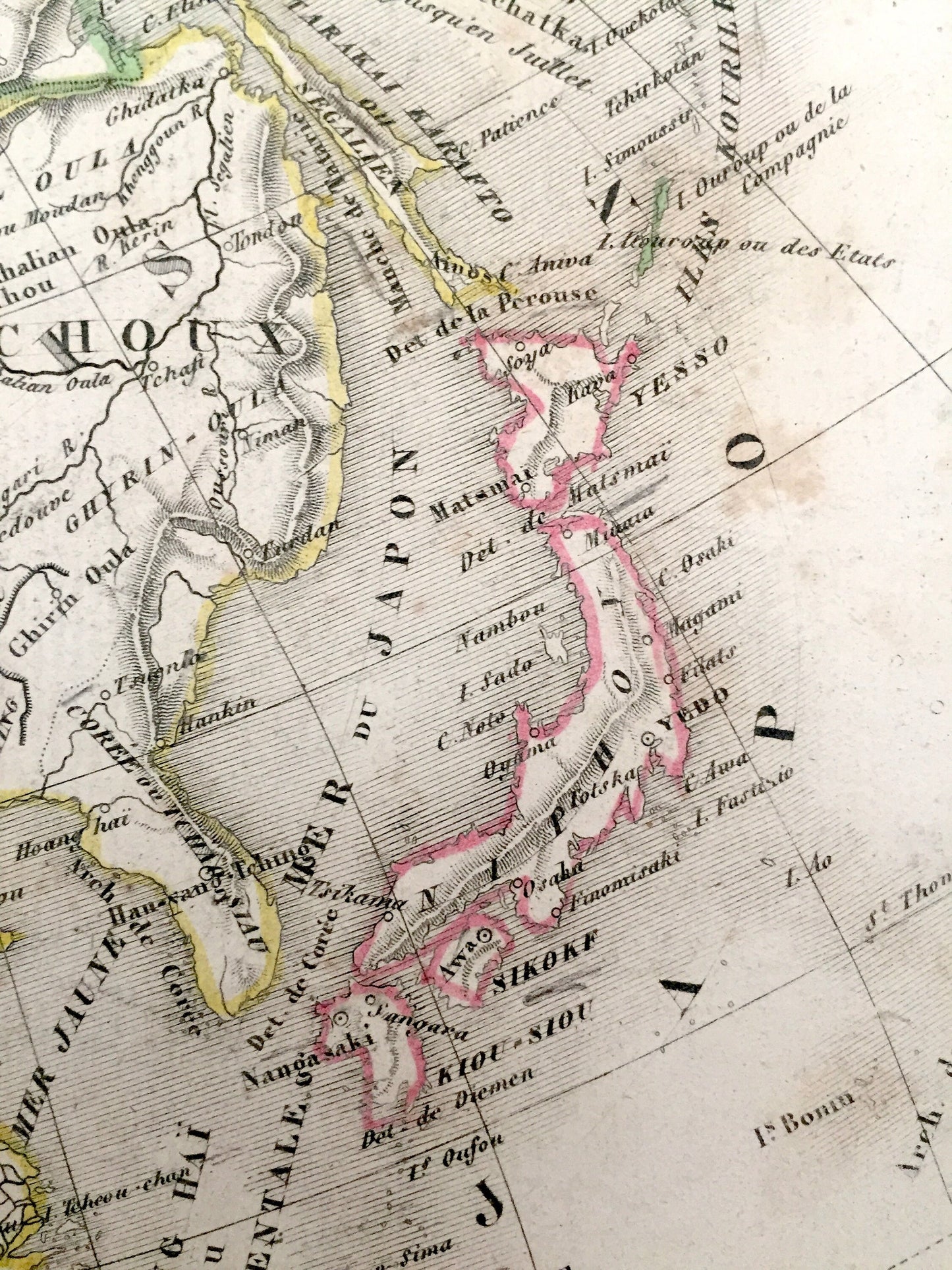 Antique 1838 Asia Map from Atlas Classique Ancienne by CV Monin – Turkey, Middle East, China, Japan, India, Tibet, Russia, Korea, Pakistan