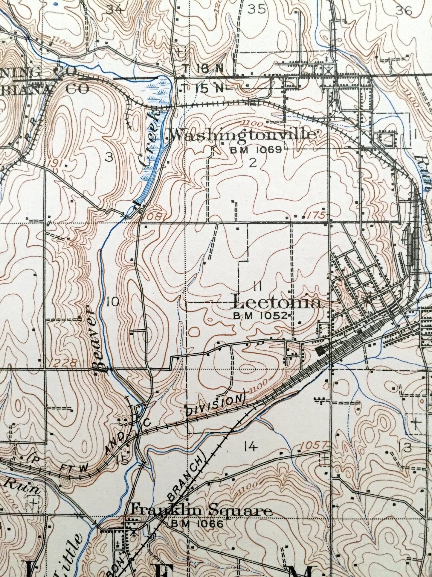 Antique Lisbon, Ohio 1909 US Geological Survey Topographic Map - Mahoning, Columbiana County, Smith, Berlin, Goshen, Green, Butler, Salem OH
