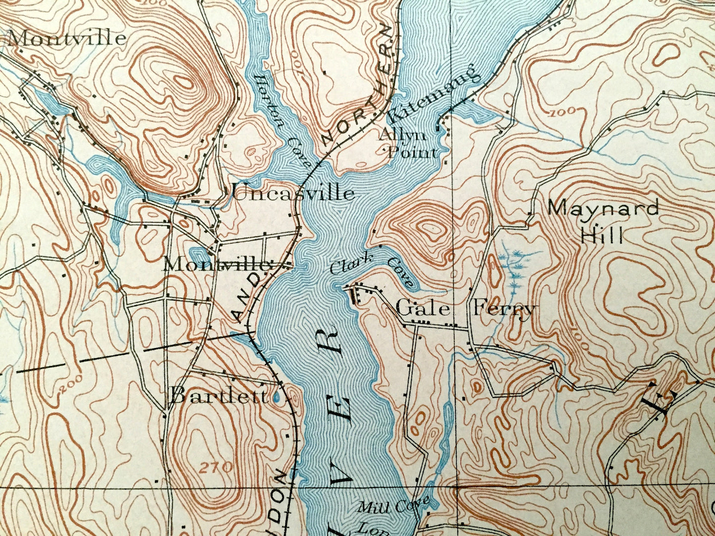 Antique New London, Connecticut 1893 US Geological Survey Topographic Map – Groton, Waterford, Coast Guard, Southold, Fisher Island, Lyme CT