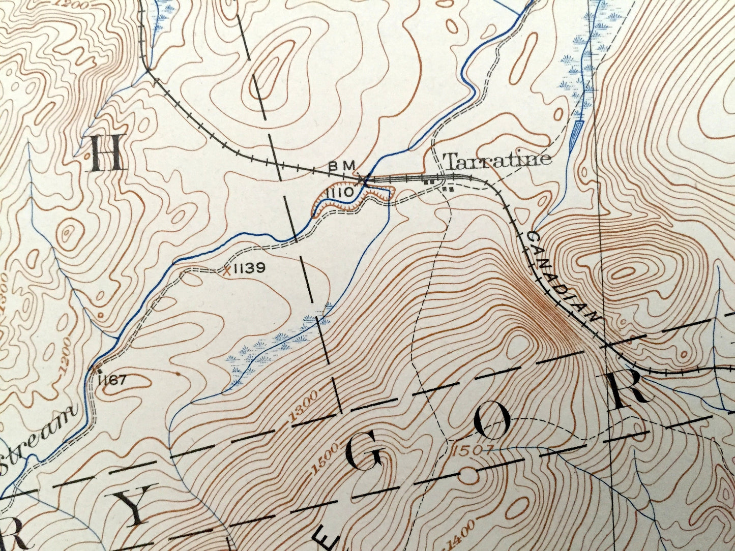Antique Brassua Lake, Maine 1923 US Geological Survey Topographic Map – Moosehead Lake, Indian Pond, Tomhegan, Rockwood, Misery, Sapling, ME