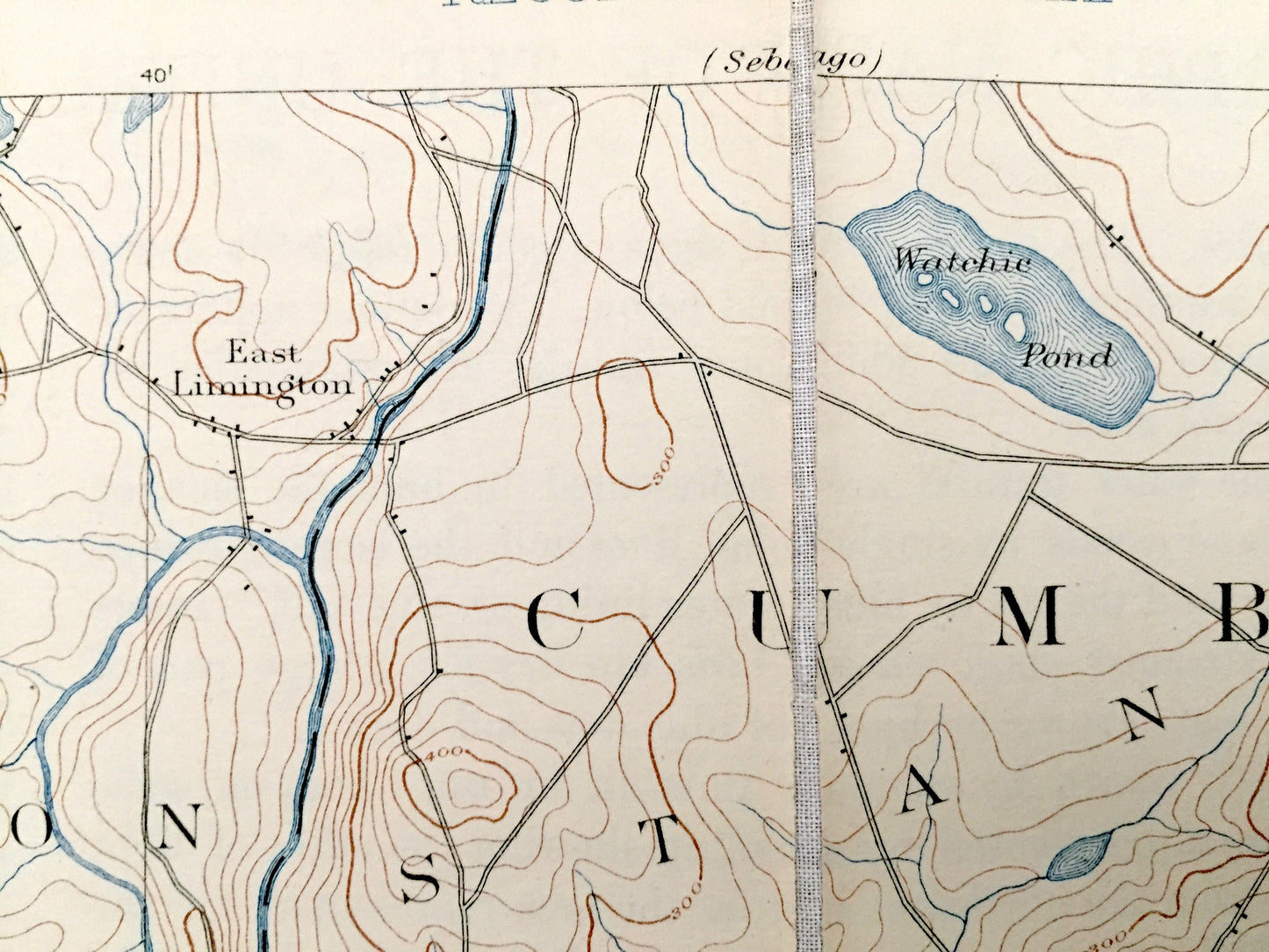 Antique Buxton, Maine 1892 US Geological Survey Topographic Map – Limington, Standish, Waterboro, Dayton, Lymon Bar Mills York Cumberland ME