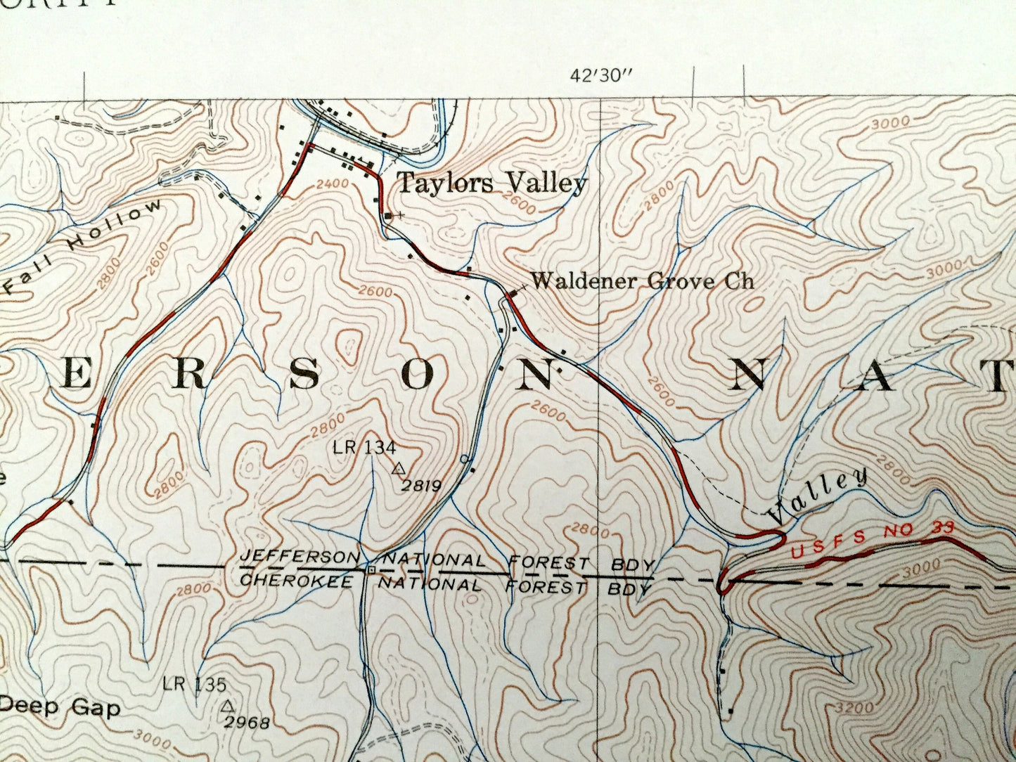 Antique Grayson, Tennessee 1934 US Geological Survey Topographic Map – North Carolina, Virginia, Washington, Johnson, Ashe County, Whitetop