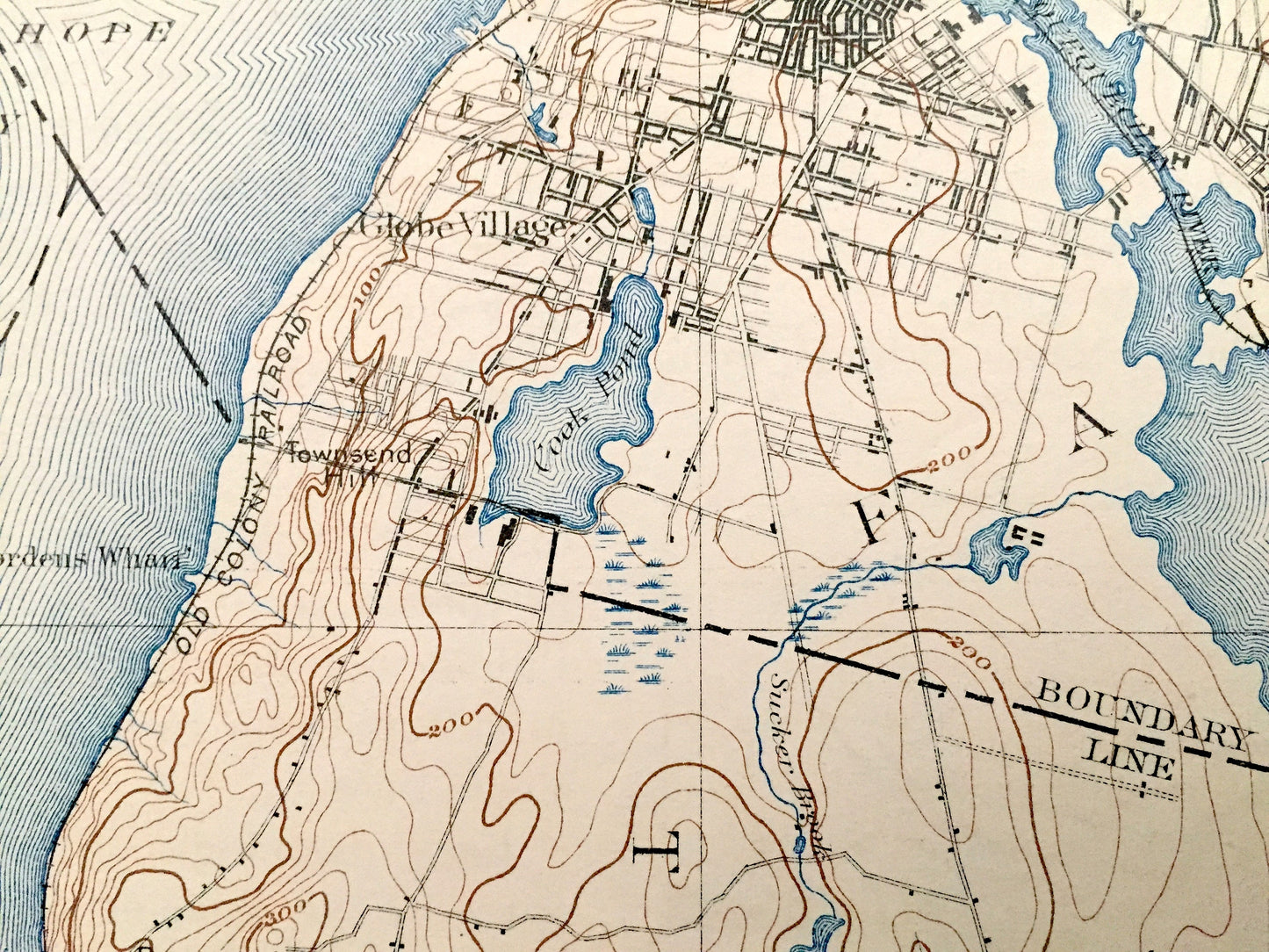 Antique 1893 Fall River, Massachusetts US Geological Survey Topographic Map – Sakonnet River, Swansea, Westport & Tiverton, Rhode Island, MA