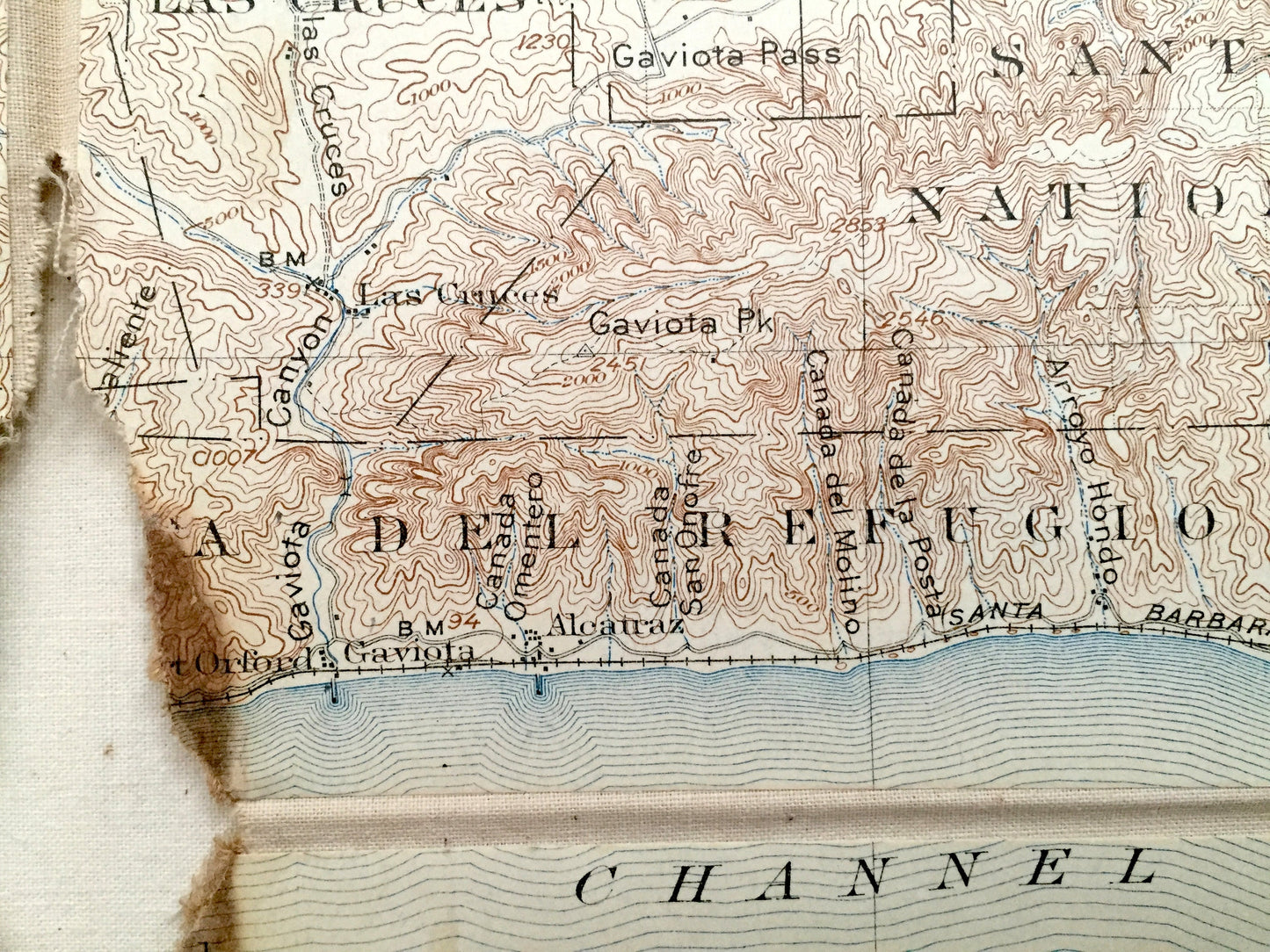 Antique Lompoc, California 1905 US Geological Survey Topographic Map – Santa Barbara, San Luis Obispo, Santa Maria, Los Padres Concepcion CA