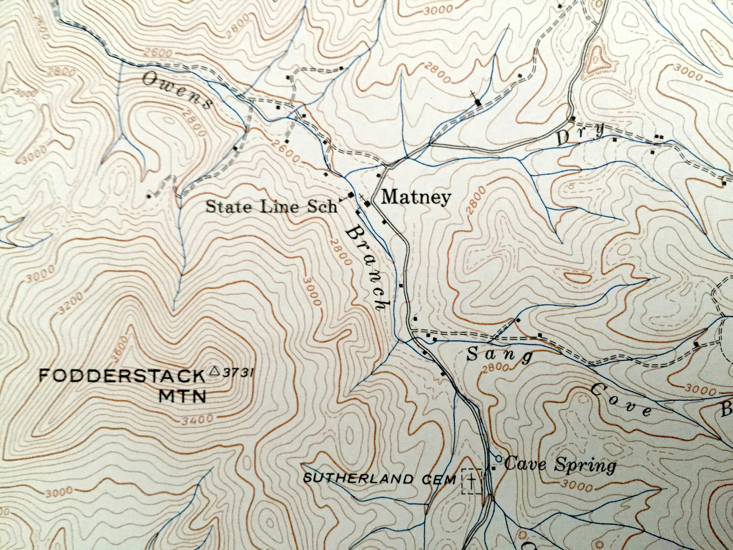 Antique Grayson, Tennessee 1934 US Geological Survey Topographic Map – North Carolina, Virginia, Washington, Johnson, Ashe County, Whitetop