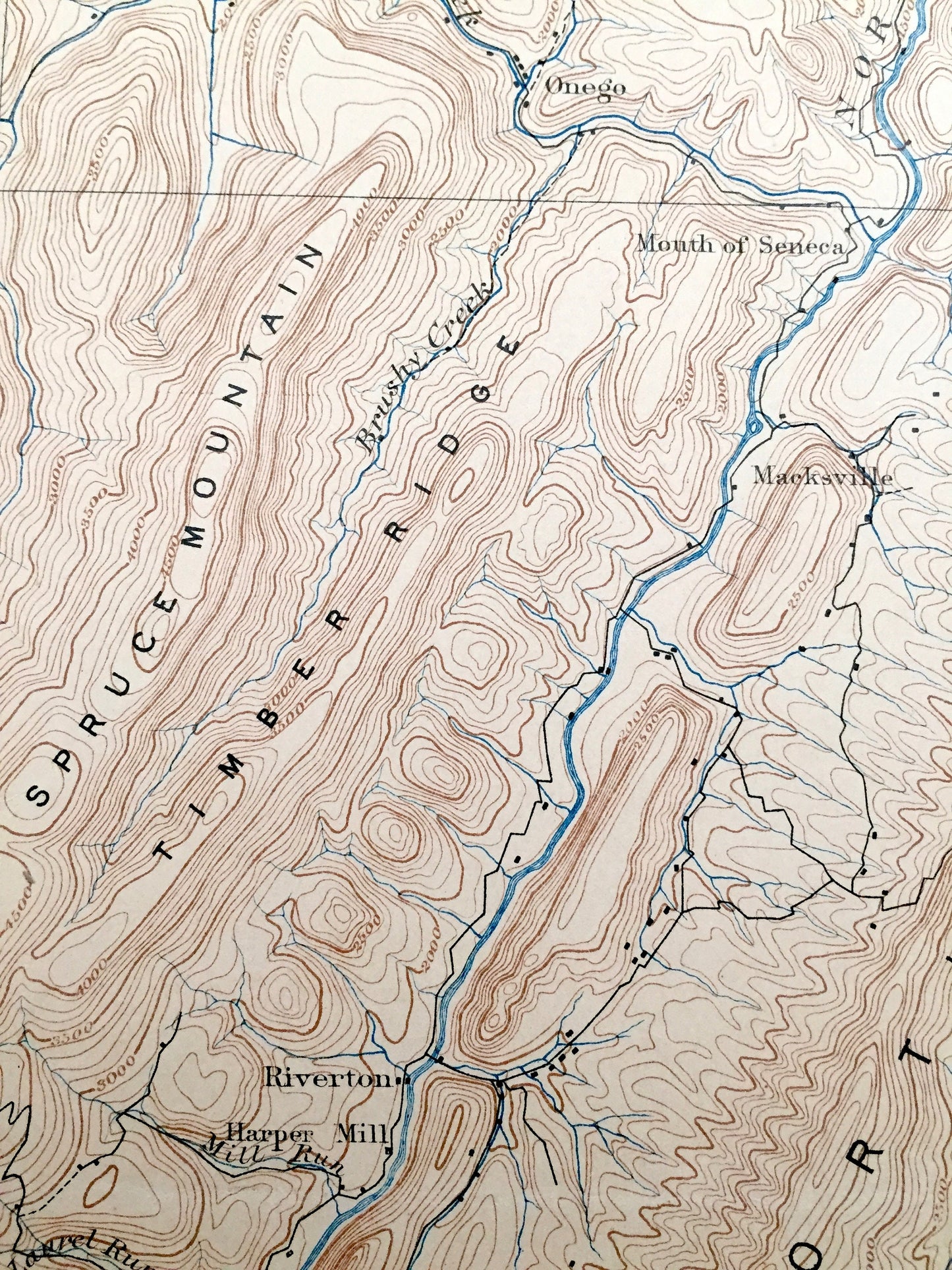 Antique Franklin, West Virginia 1896 US Geological Survey Topographic Map – Pendleton County, Brandywine, Peru, Sweedlin Hill, Fort Seybert
