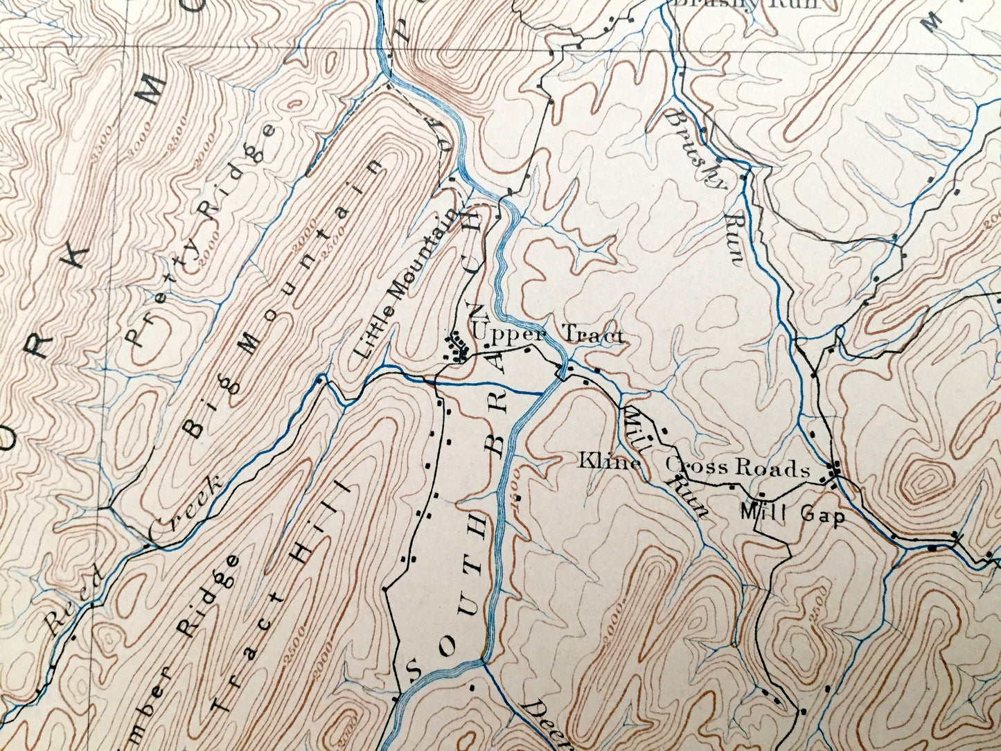 Antique Franklin, West Virginia 1896 US Geological Survey Topographic Map – Pendleton County, Brandywine, Peru, Sweedlin Hill, Fort Seybert