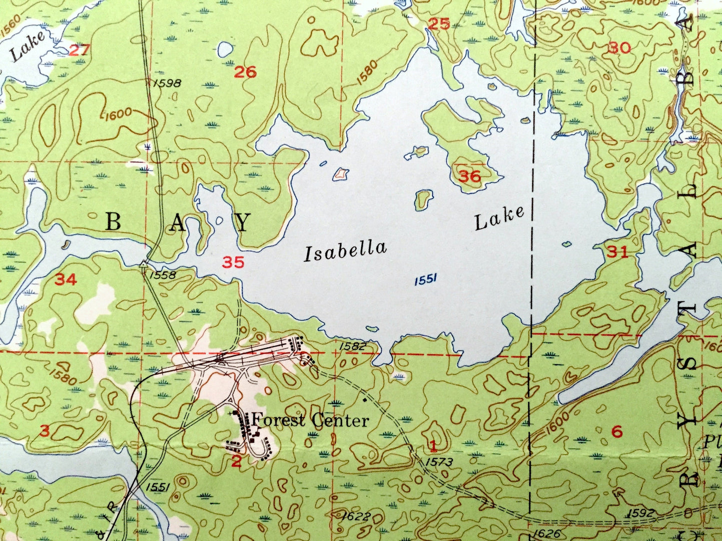 Antique Forest Center, Minnesota 1957 US Geological Survey Topographic Map - Lake County, Beaver Bay, Fall Lake, Superior National Forest MN