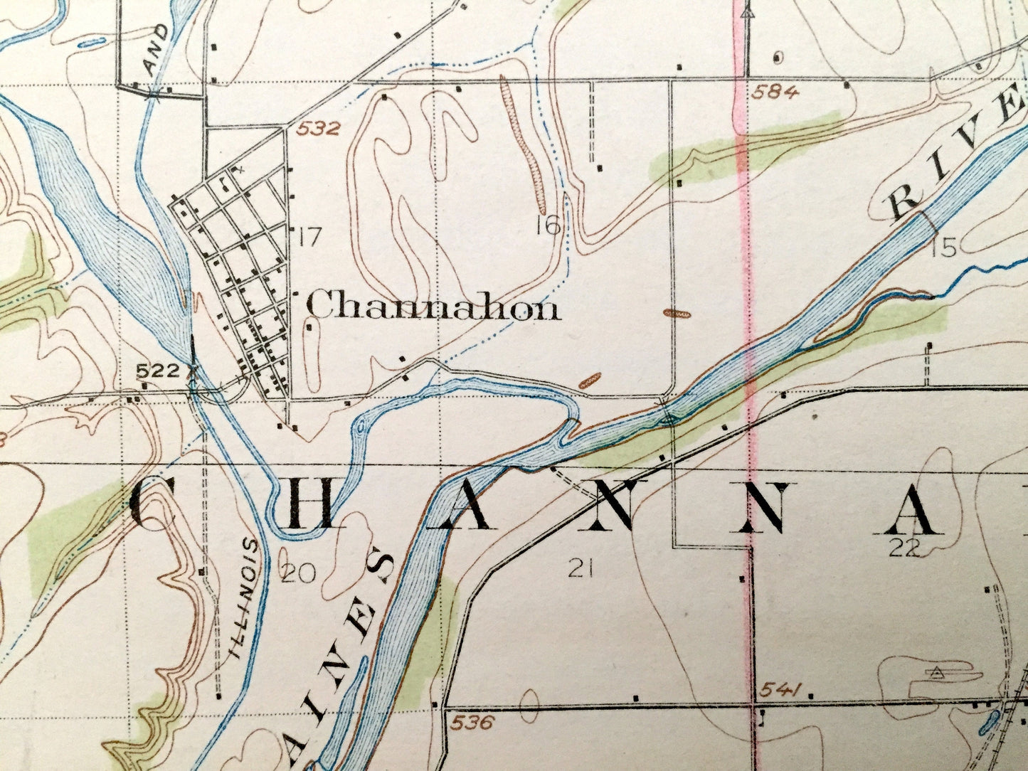 Antique Wilmington, Illinois 1888 US Geological Survey Topographic Map – Florence, Reed, Custer, Wesley, Rockville, Wilton Channahon Troy IL