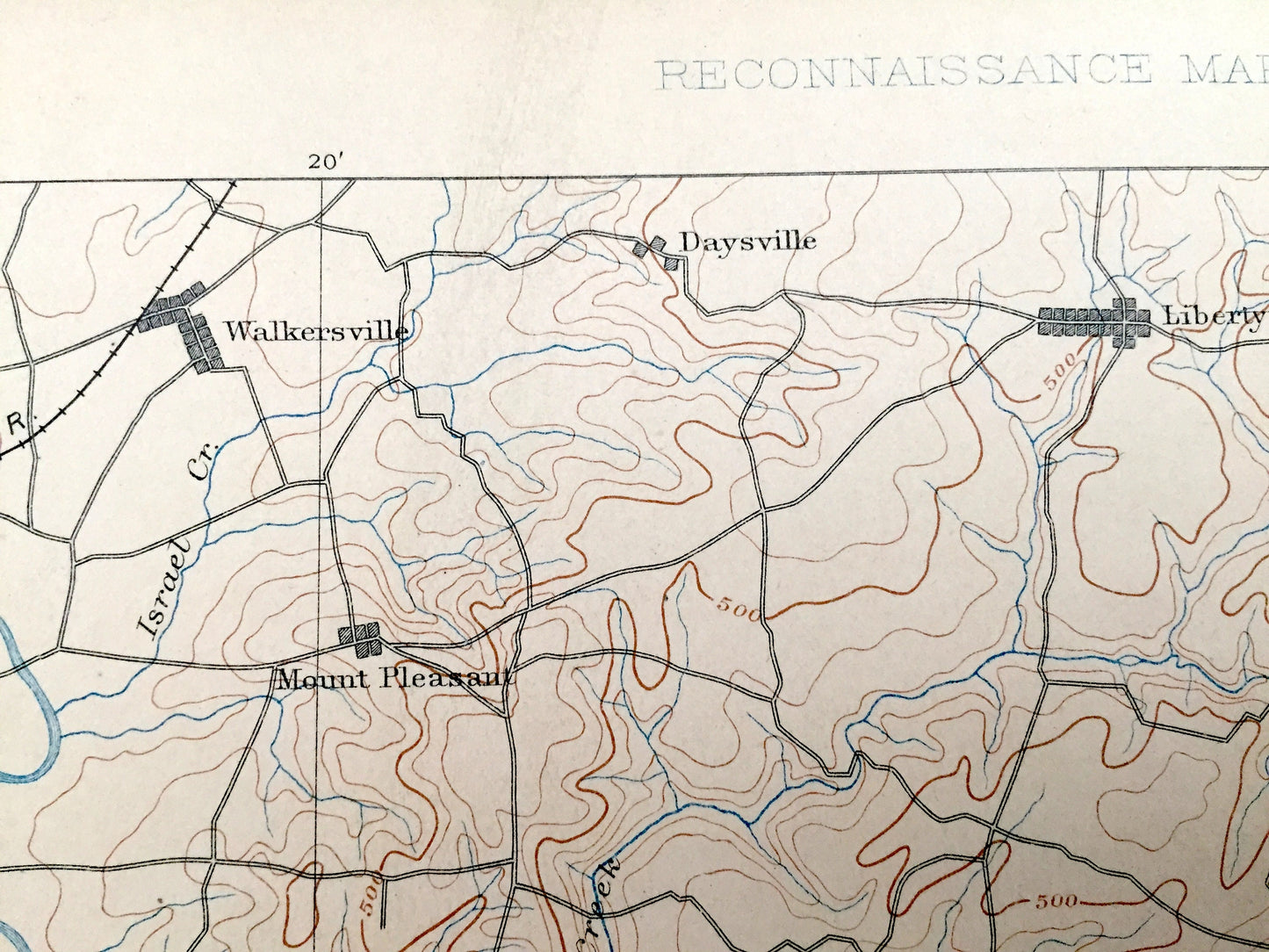 Antique Frederick, Maryland 1894 US Geological Survey Topographic Map – Gaithersburg, Rockville, Mt Airy, County, Bethesda, Virginia, MD VA